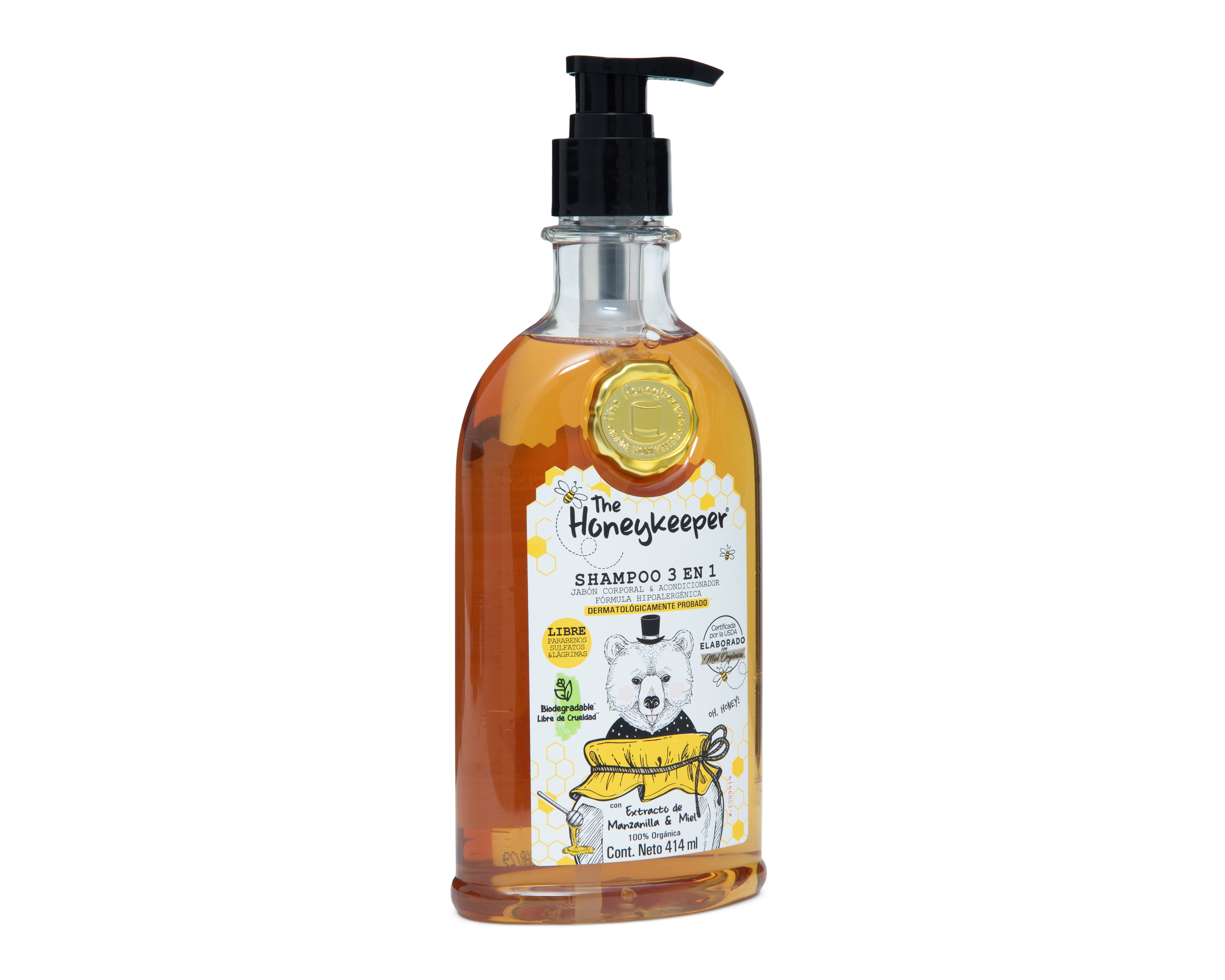 Foto 4 pulgar | Foto 3 | Shampoo 3 en 1 The Honeykeeper con Extracto de Manzanilla y Miel 414 ml