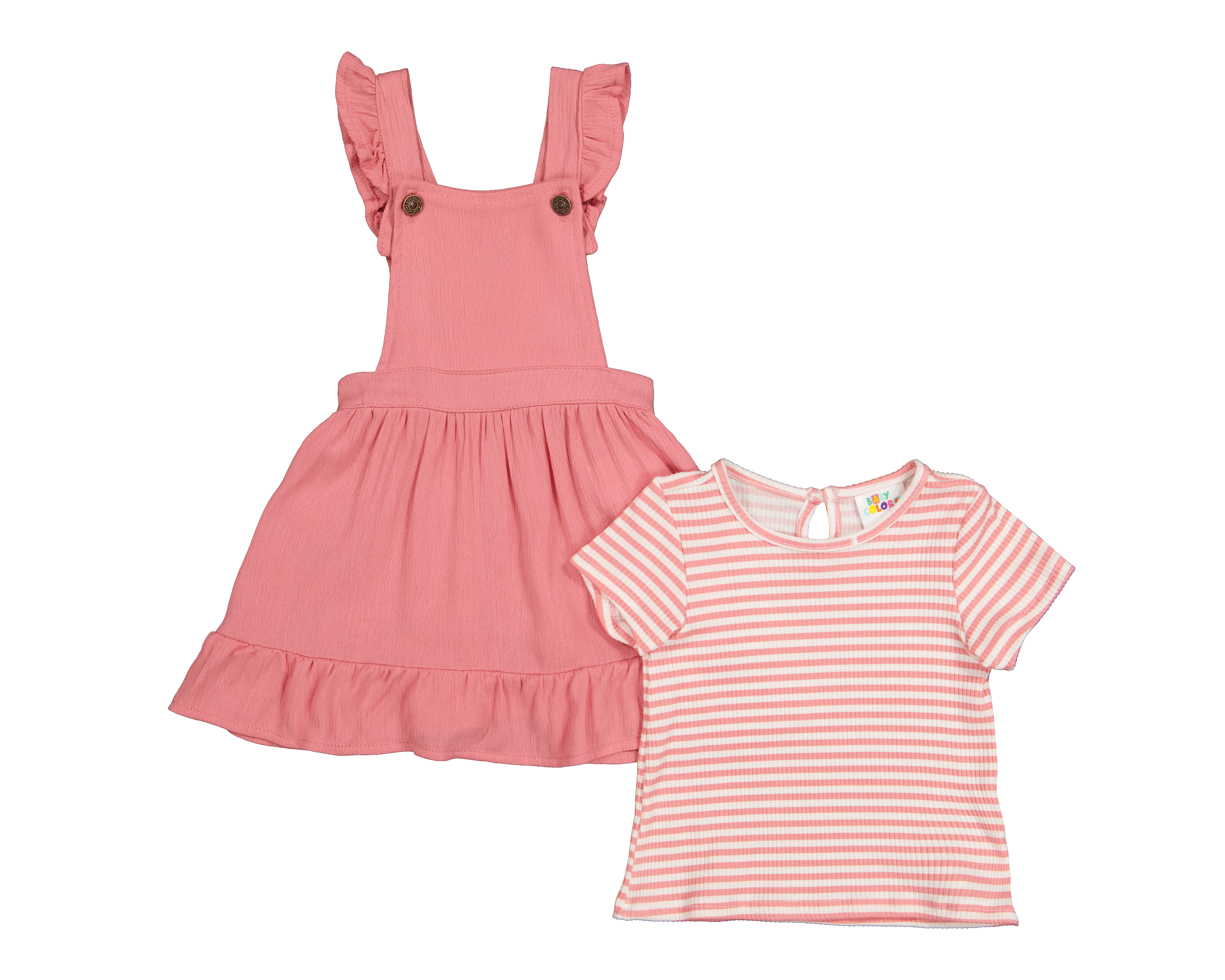 Foto 2 pulgar | Foto 1 | Vestido y Playera para Bebé Niña Baby Colors 2 Piezas