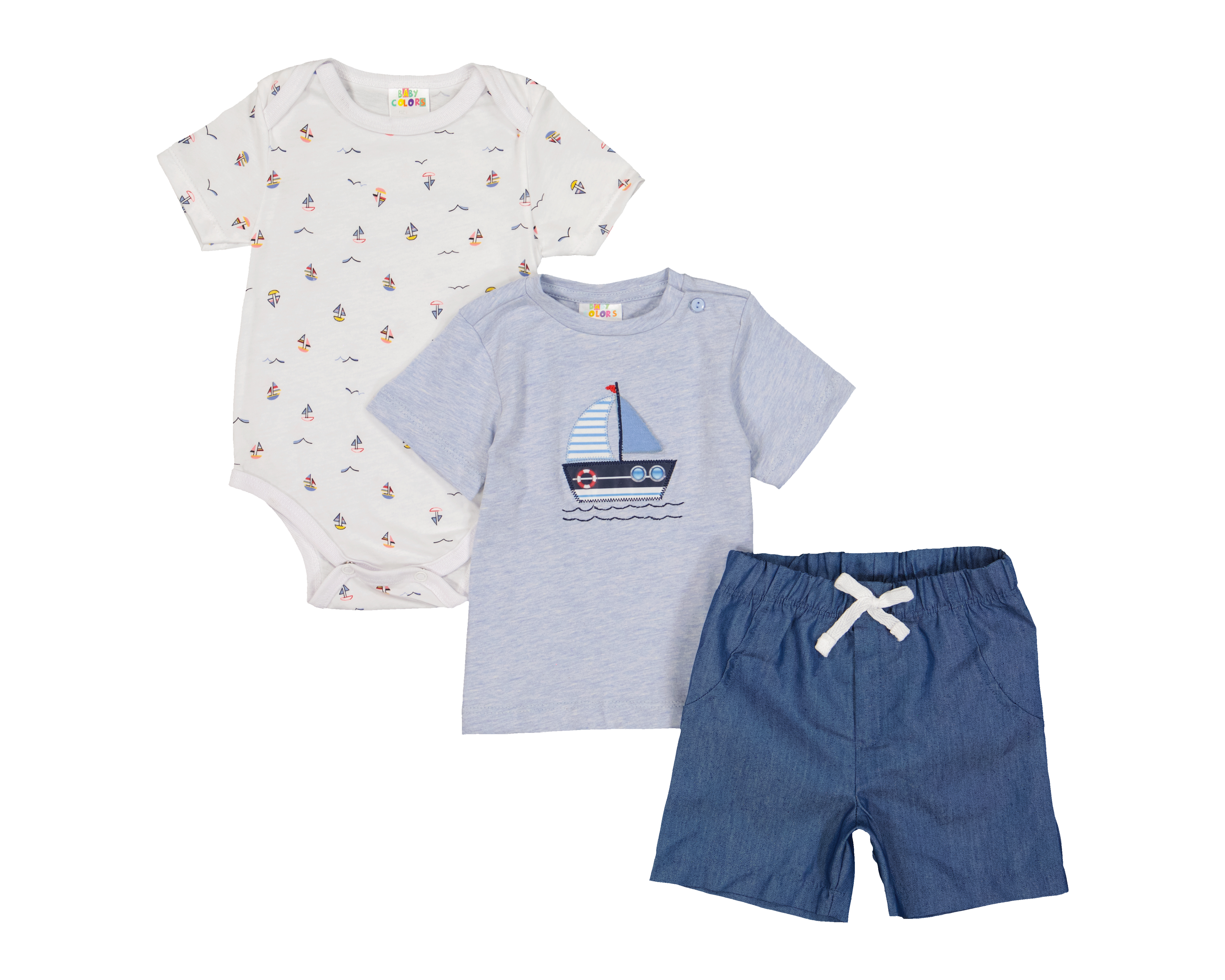 Foto 1 | Foto 1 | Conjunto para Bebé Niño Baby Colors 3 Piezas