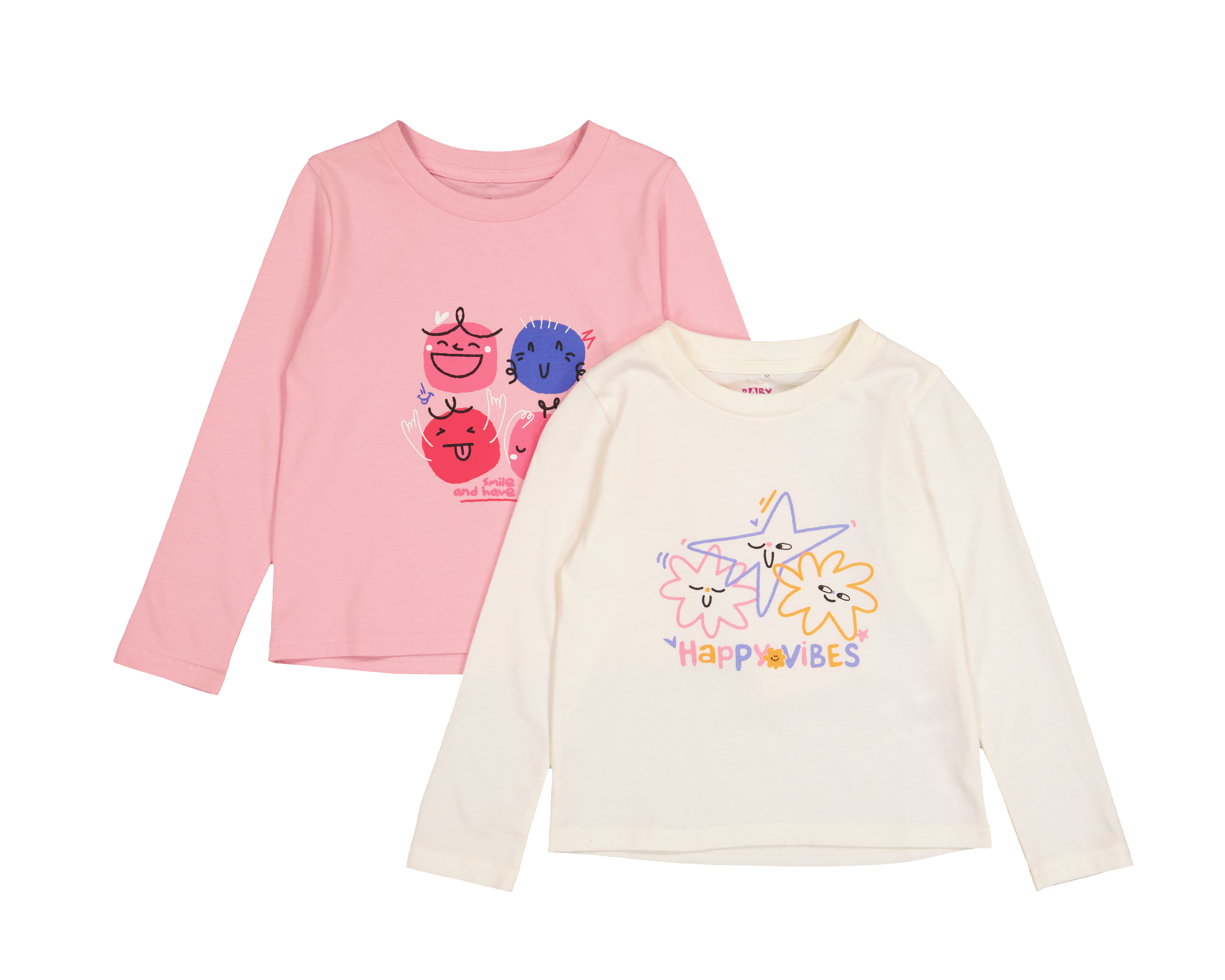Playera para Bebé Niña Baby Colors de Algodón Estampada 2 Piezas