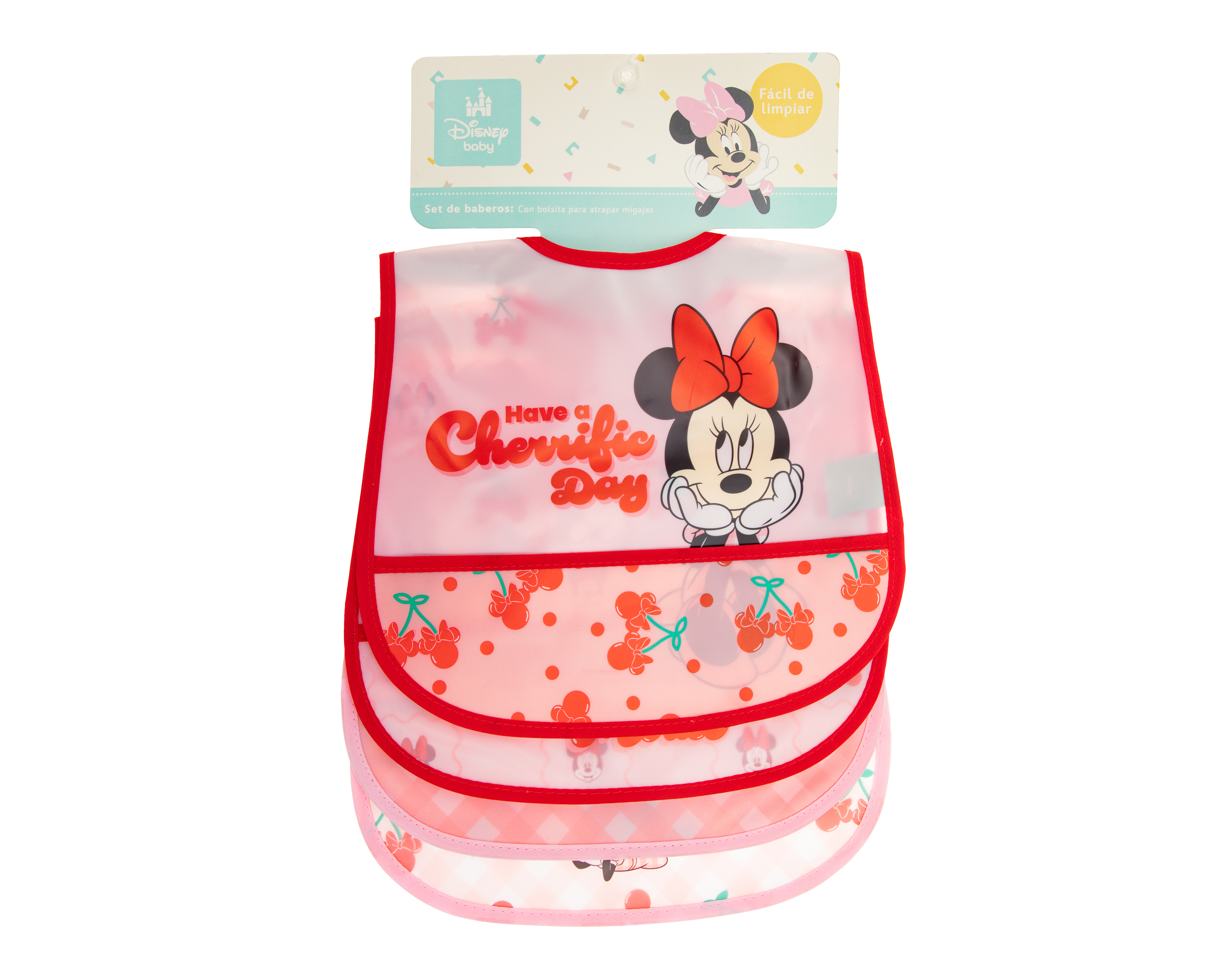 Foto 5 | Foto 5 | Baberos para Bebé Niña Disney Minnie Mouse 4 Piezas