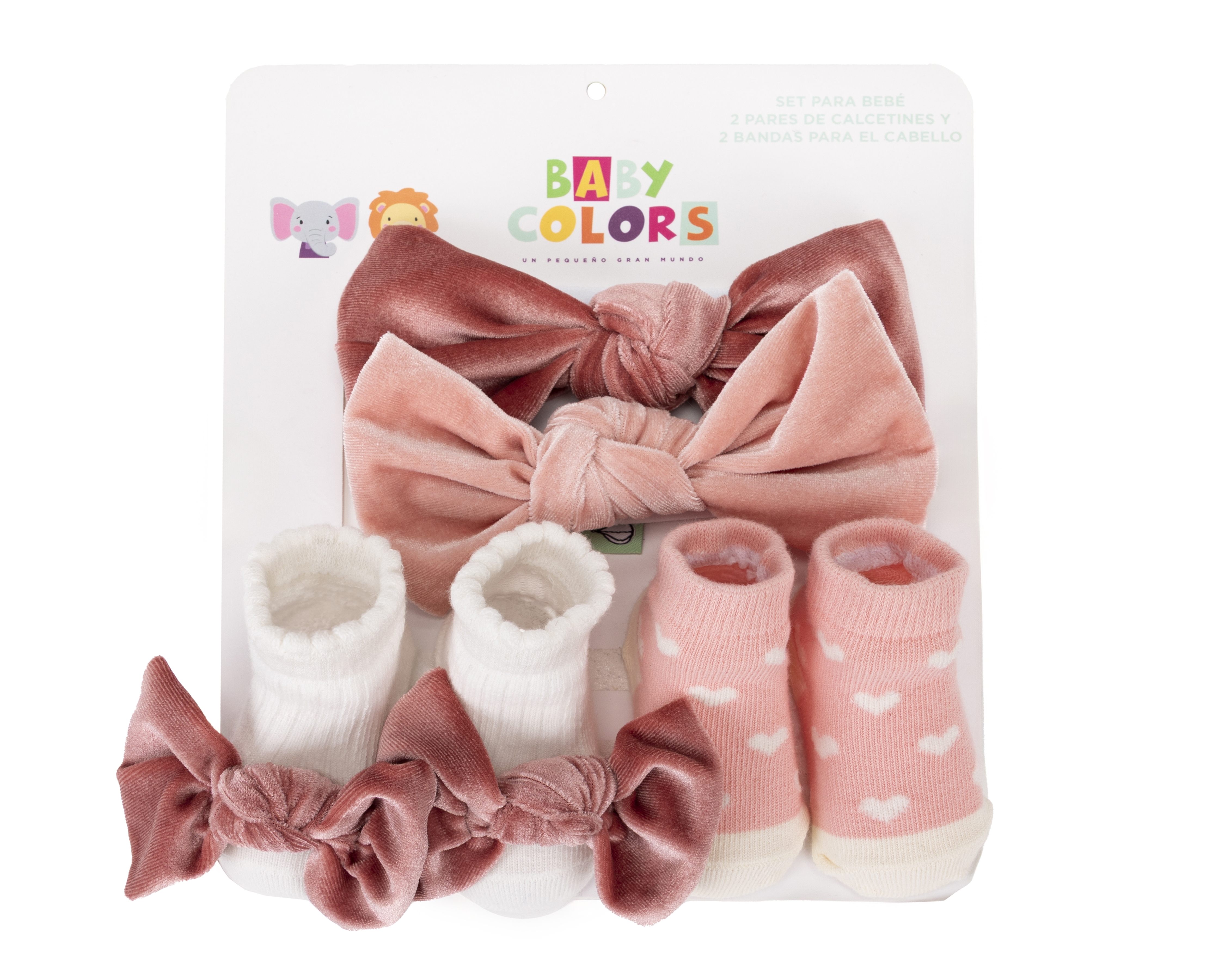 Foto 6 pulgar | Foto 5 | Tiaras y Calcetas para Bebé Niña Baby Colors 4 Piezas