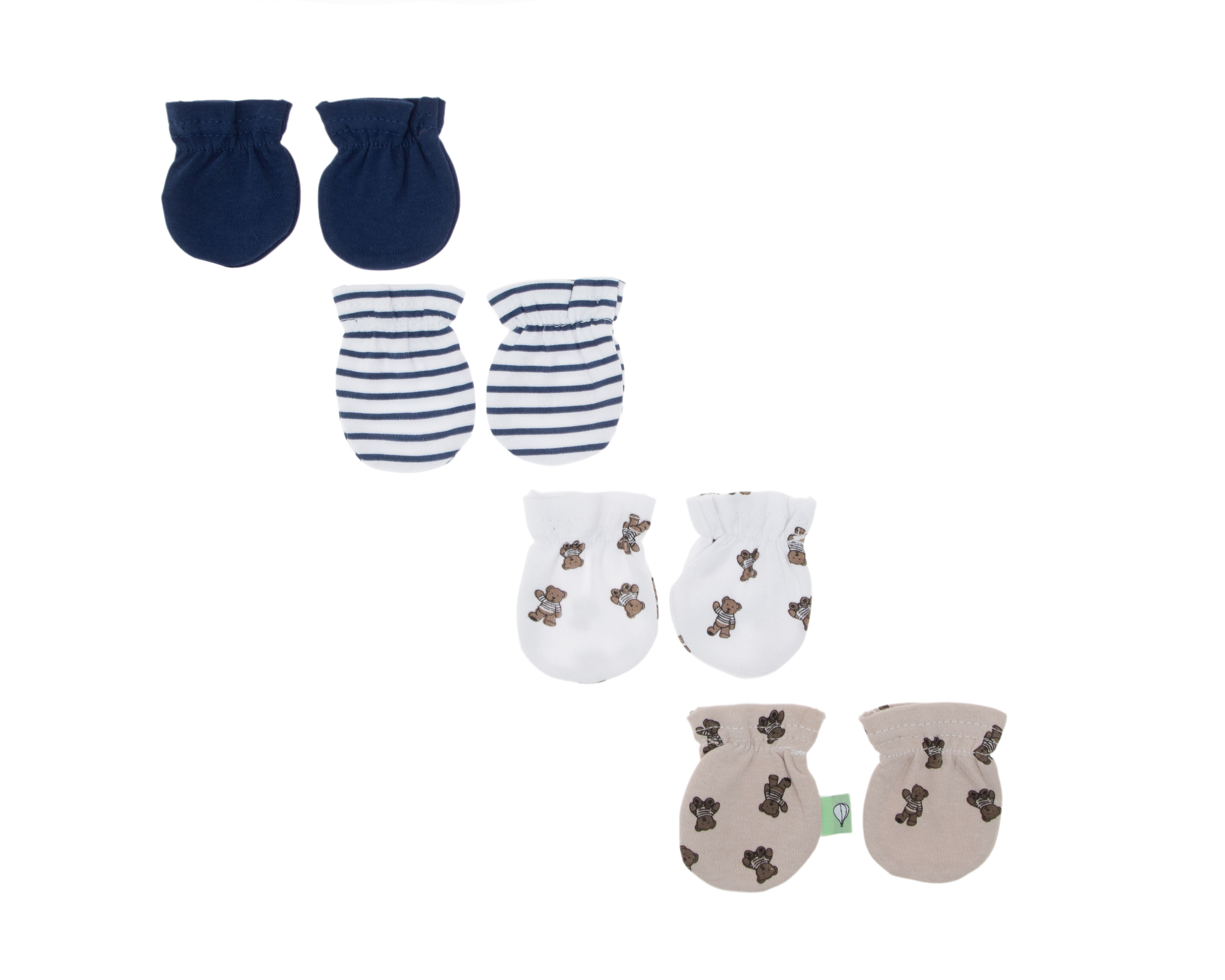 Guantes de Algodón para Bebé Niño Baby Colors 4 Pares