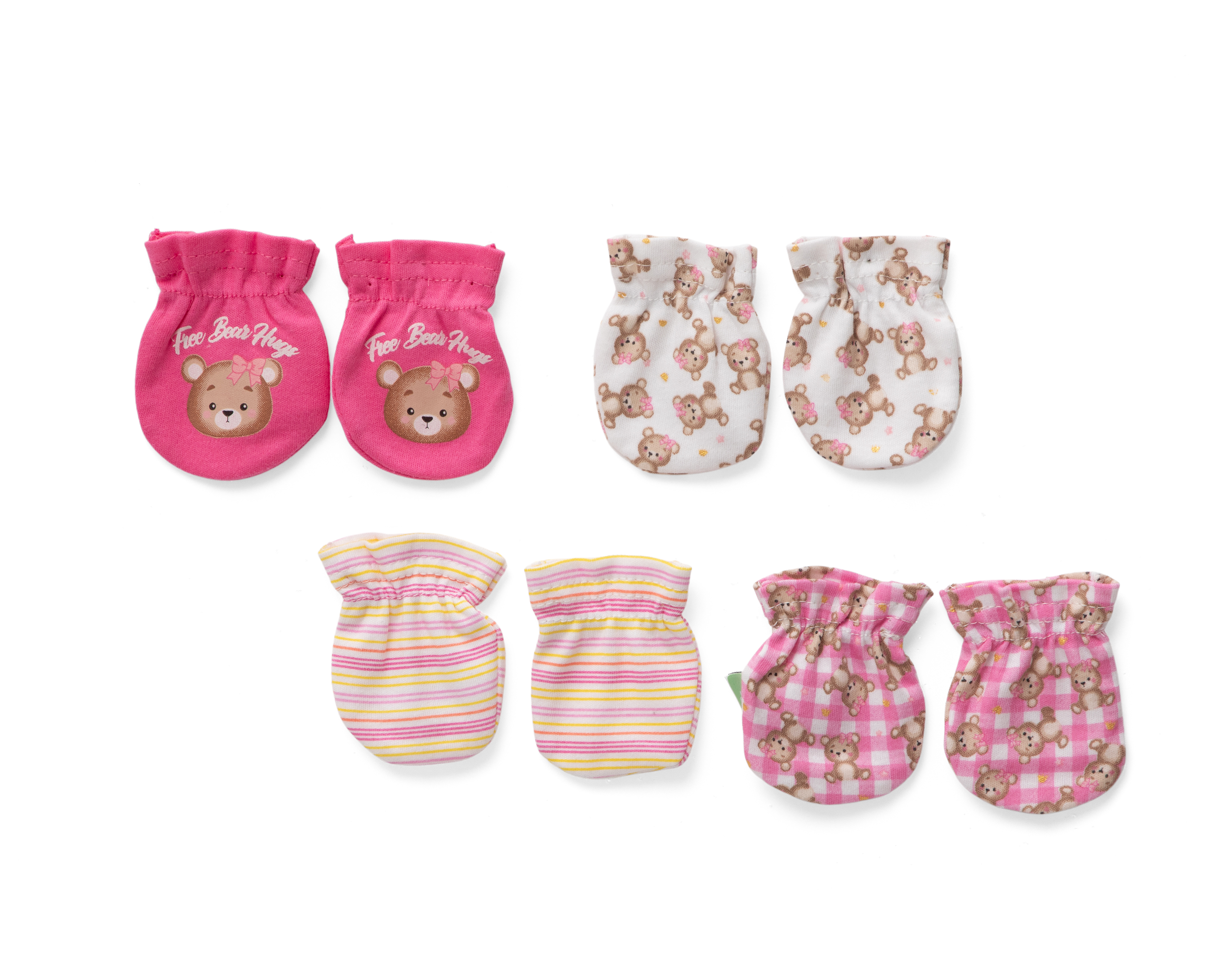 Guantes de Algodón para Bebé Niña Baby Colors 4 Pares