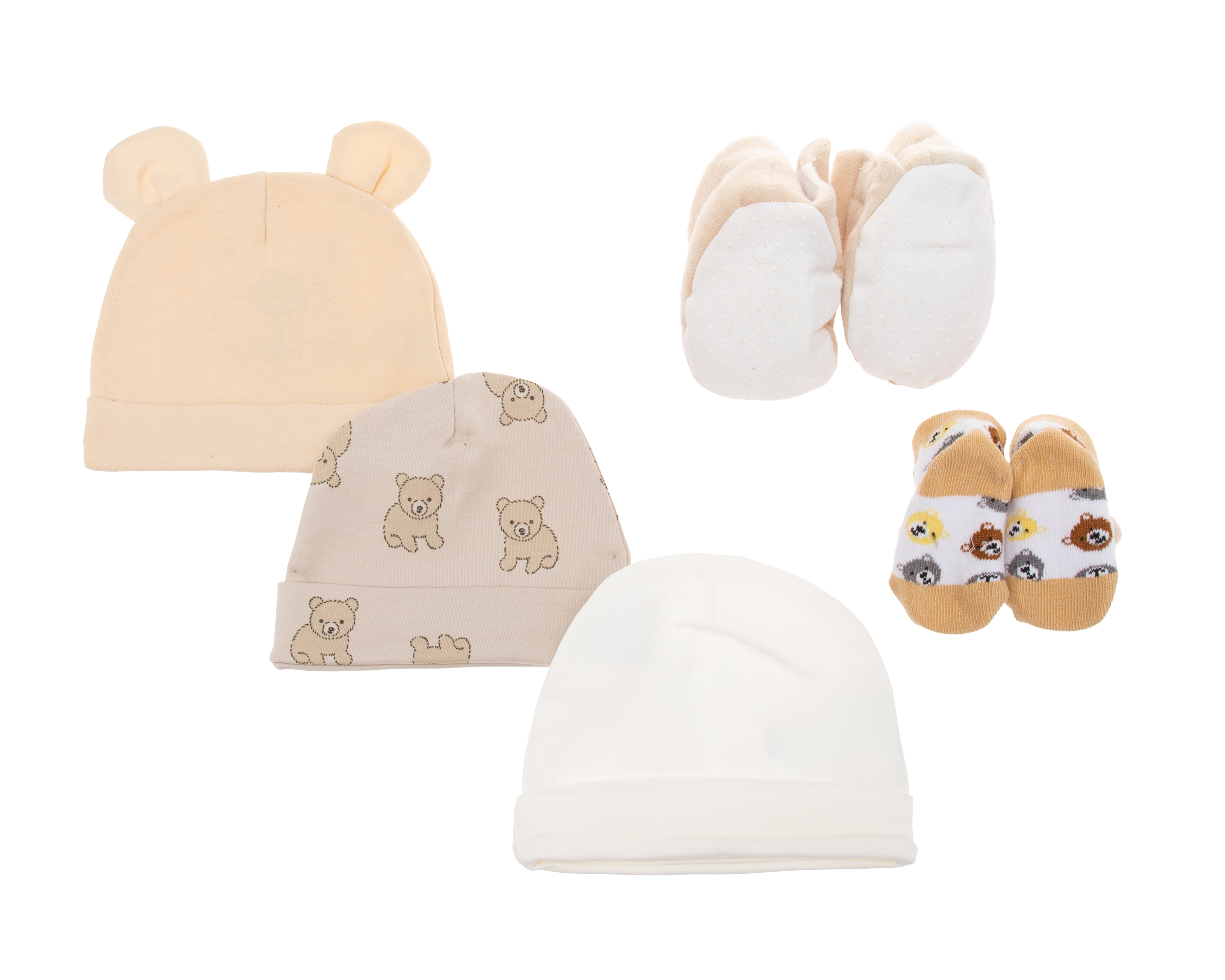 Foto 3 pulgar | Foto 2 | Gorro y Pantuflas para Bebé Niño Baby Colors 5 Piezas