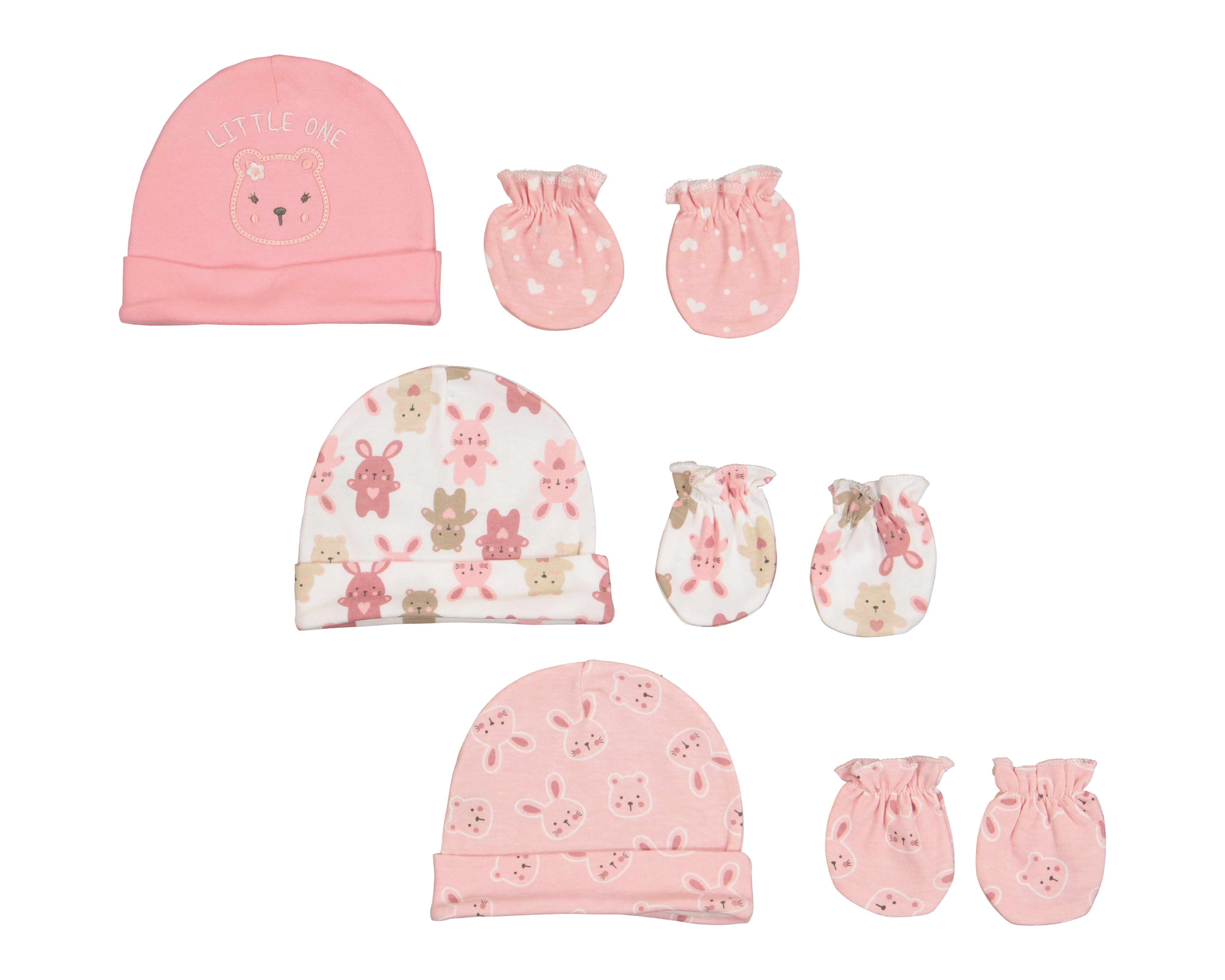 Foto 1 | Foto 1 | Gorro y Guantes para Bebé Niña Baby Colors 6 Piezas