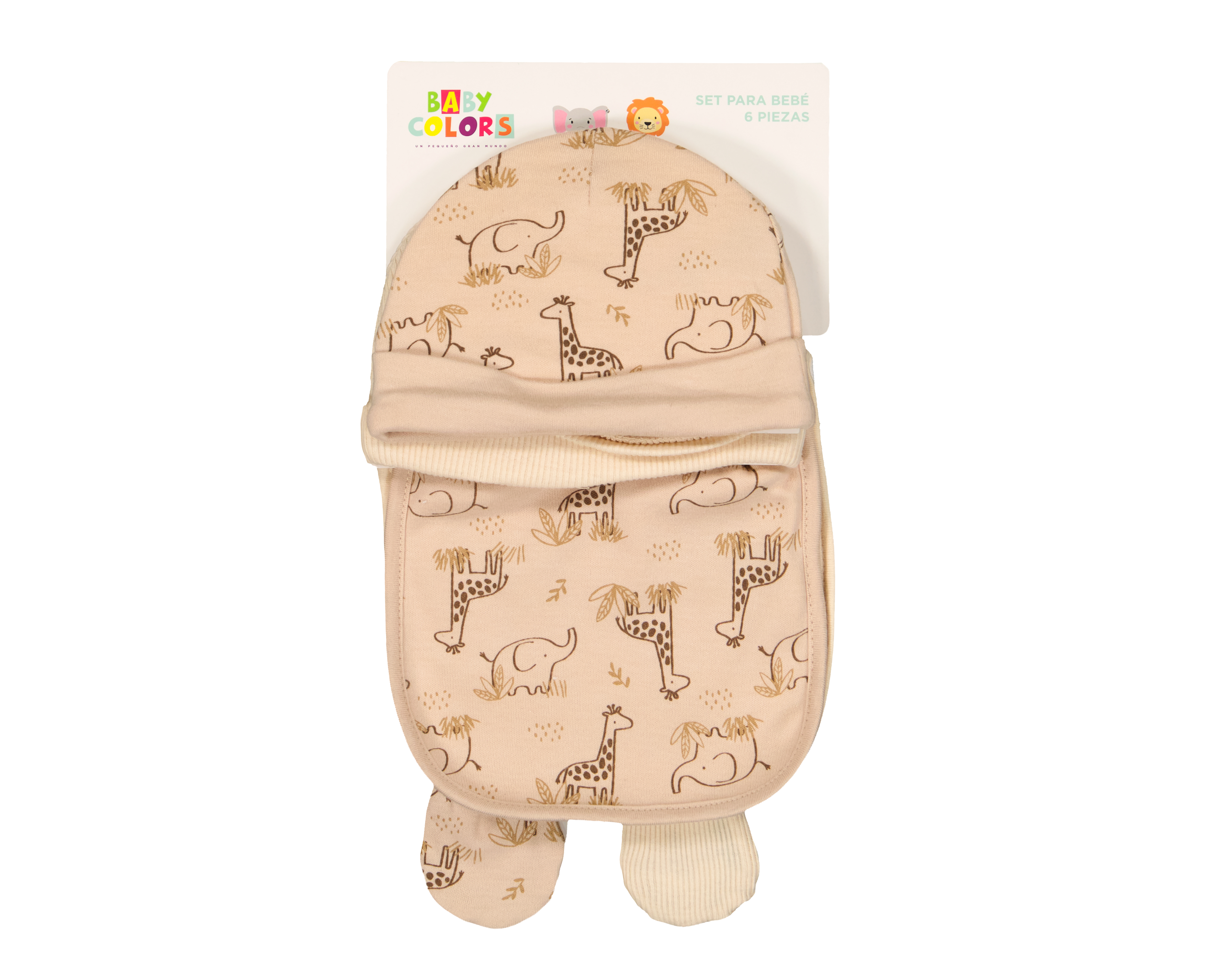 Foto 6 pulgar | Foto 5 | Gorro, Guantes y Babero para Bebé Baby Colors 6 Piezas