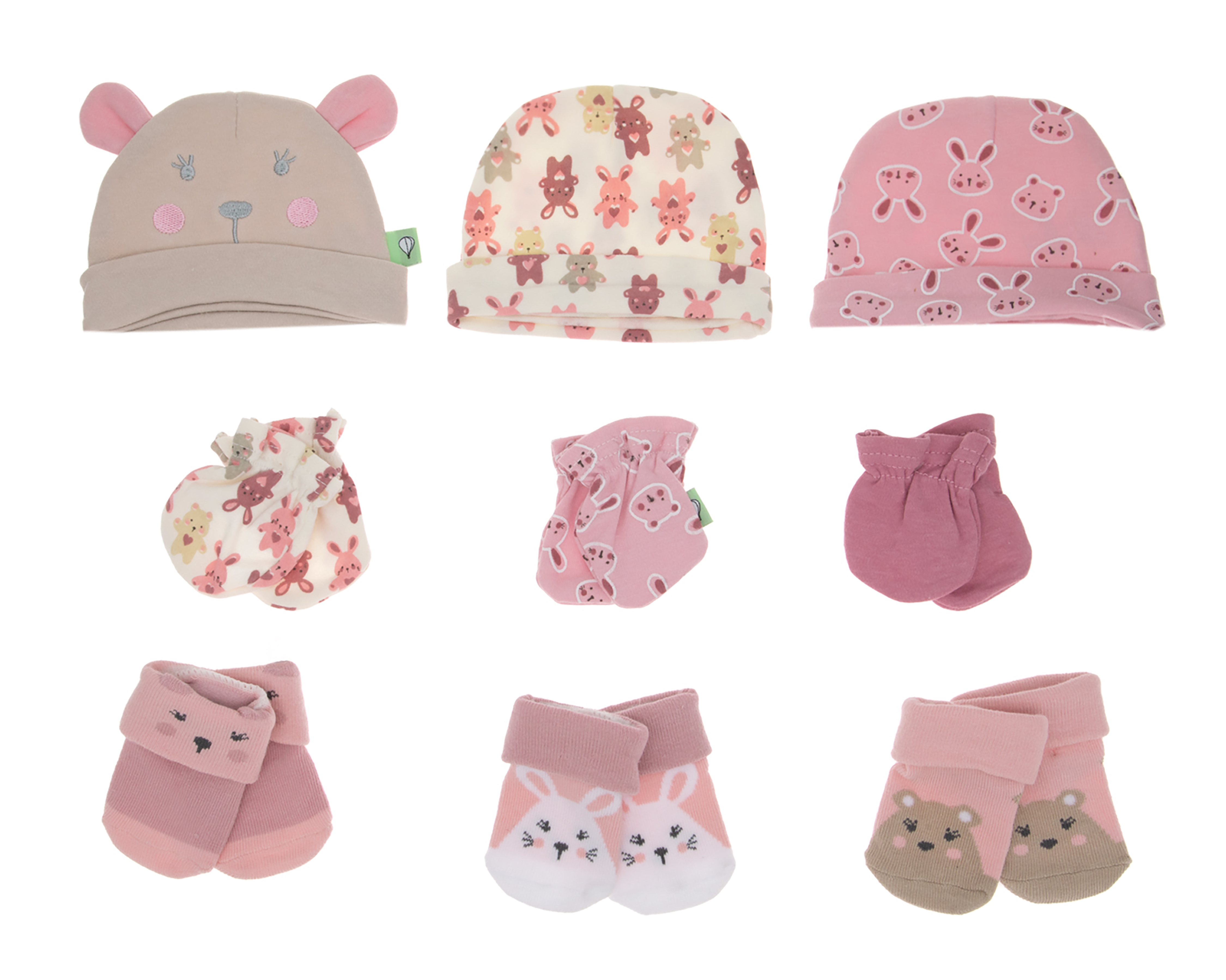 Foto 2 pulgar | Foto 1 | Gorro y Guantes para Bebé Niña Baby Colors con Calcetas 9 Piezas