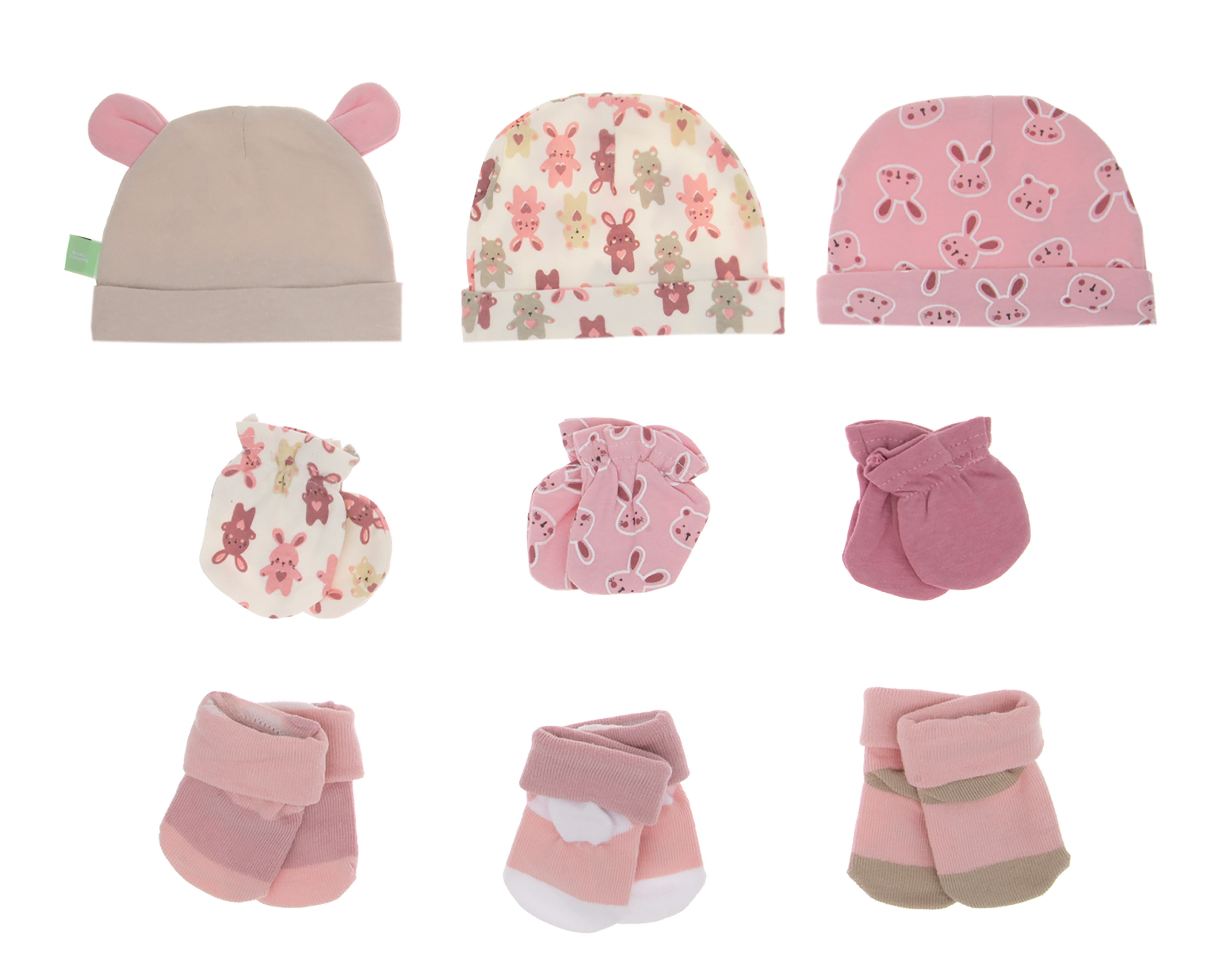 Foto 2 | Foto 2 | Gorro y Guantes para Bebé Niña Baby Colors con Calcetas 9 Piezas