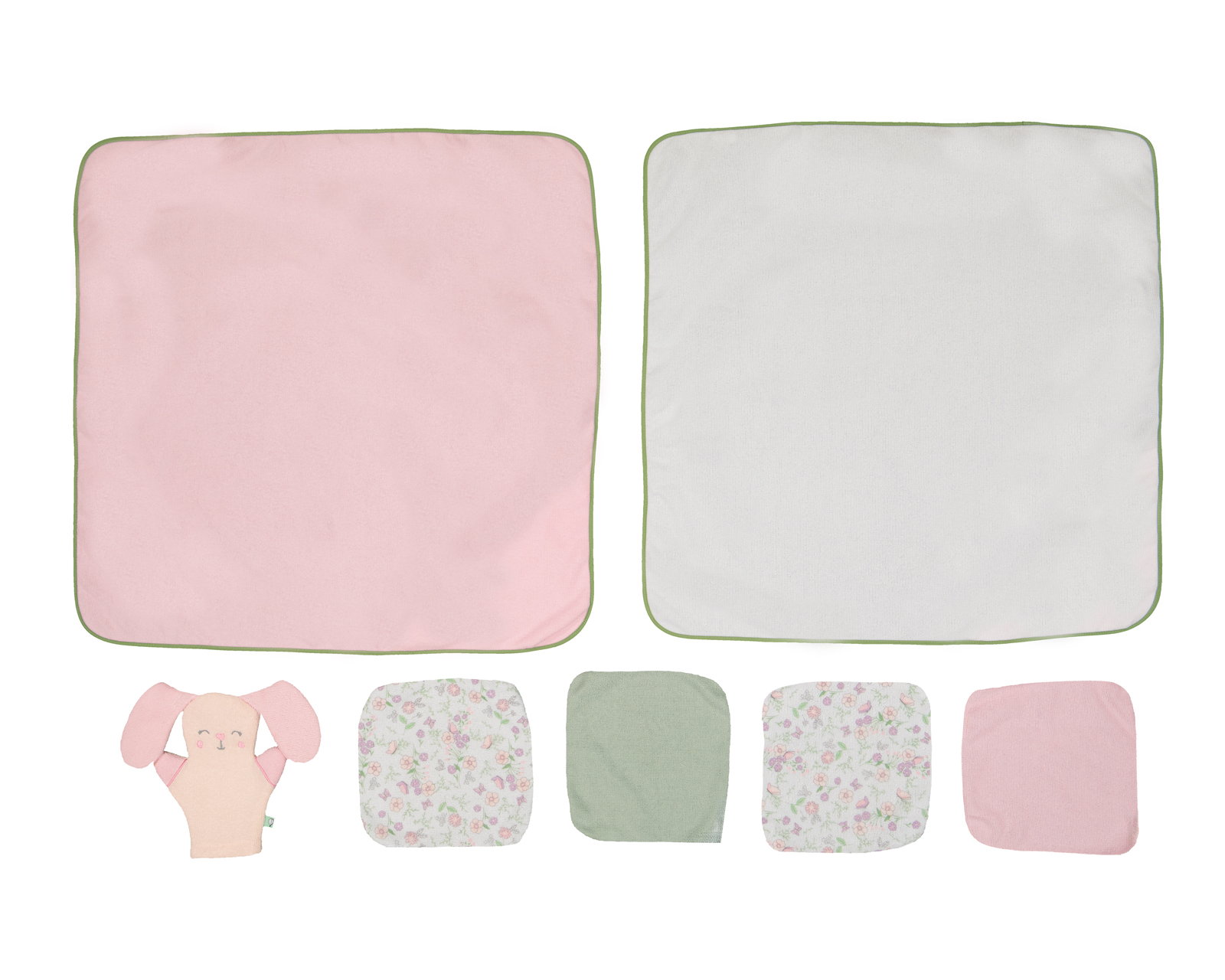 Toallas con Gorro y Faciales Baby Colors para Bebé Niña 7 Piezas
