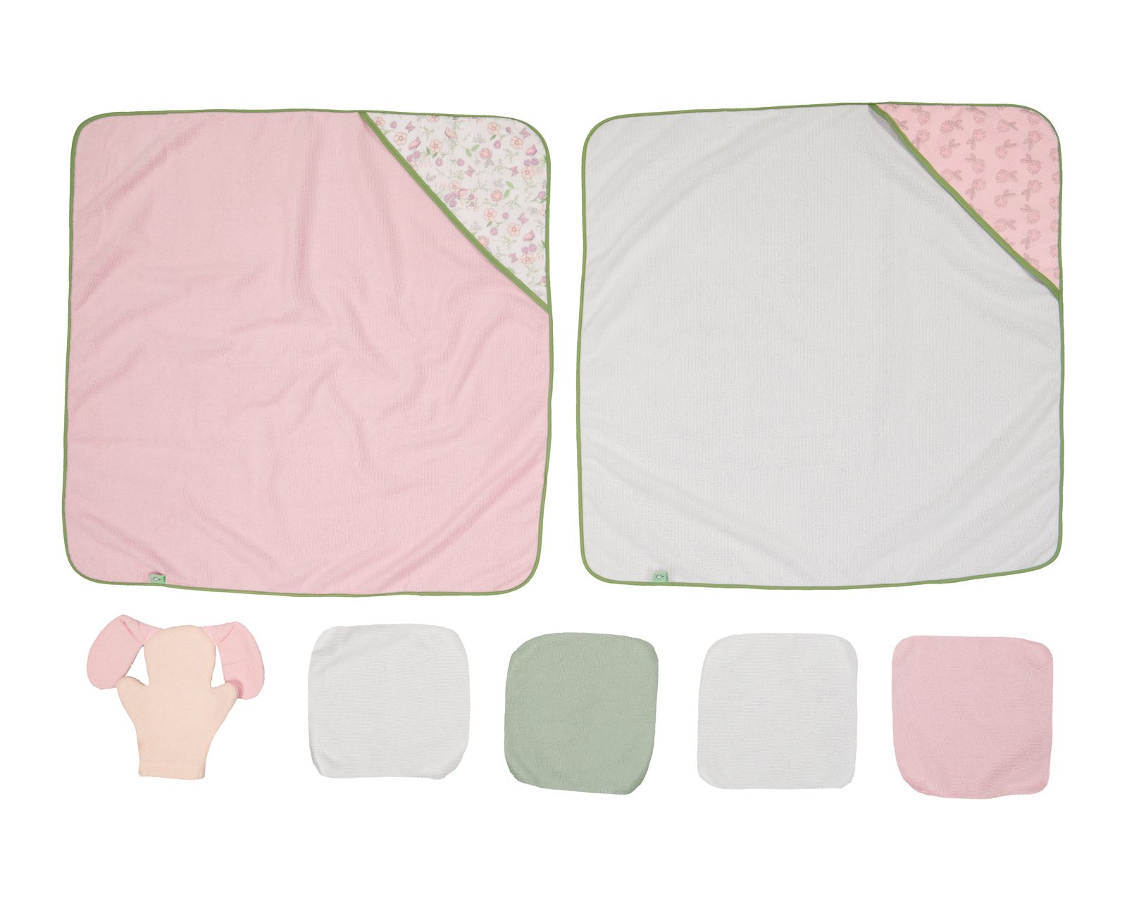 Foto 2 | Foto 2 | Toallas con Gorro y Faciales Baby Colors para Bebé Niña 7 Piezas