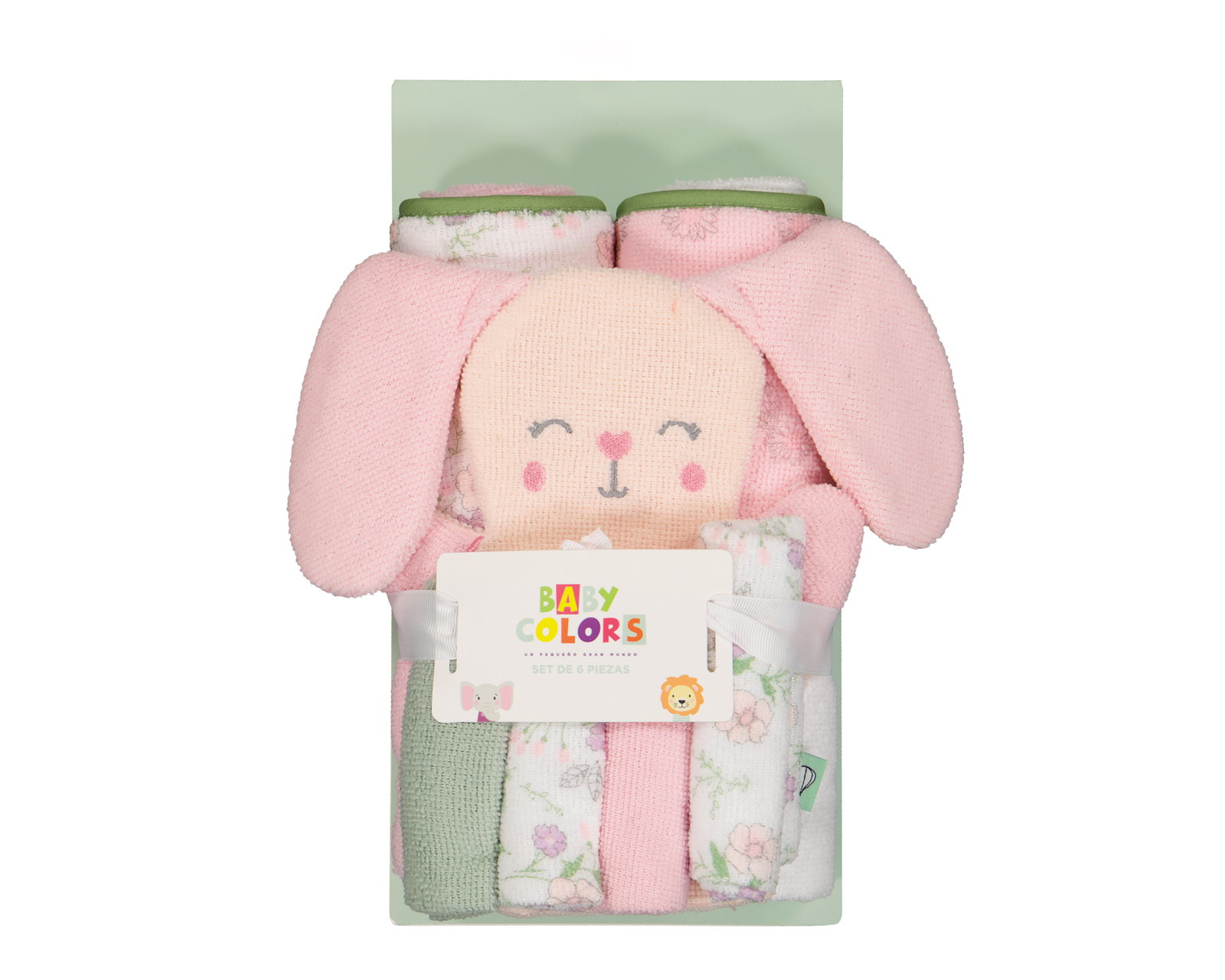 Foto 8 pulgar | Foto 7 | Toallas con Gorro y Faciales Baby Colors para Bebé Niña 7 Piezas