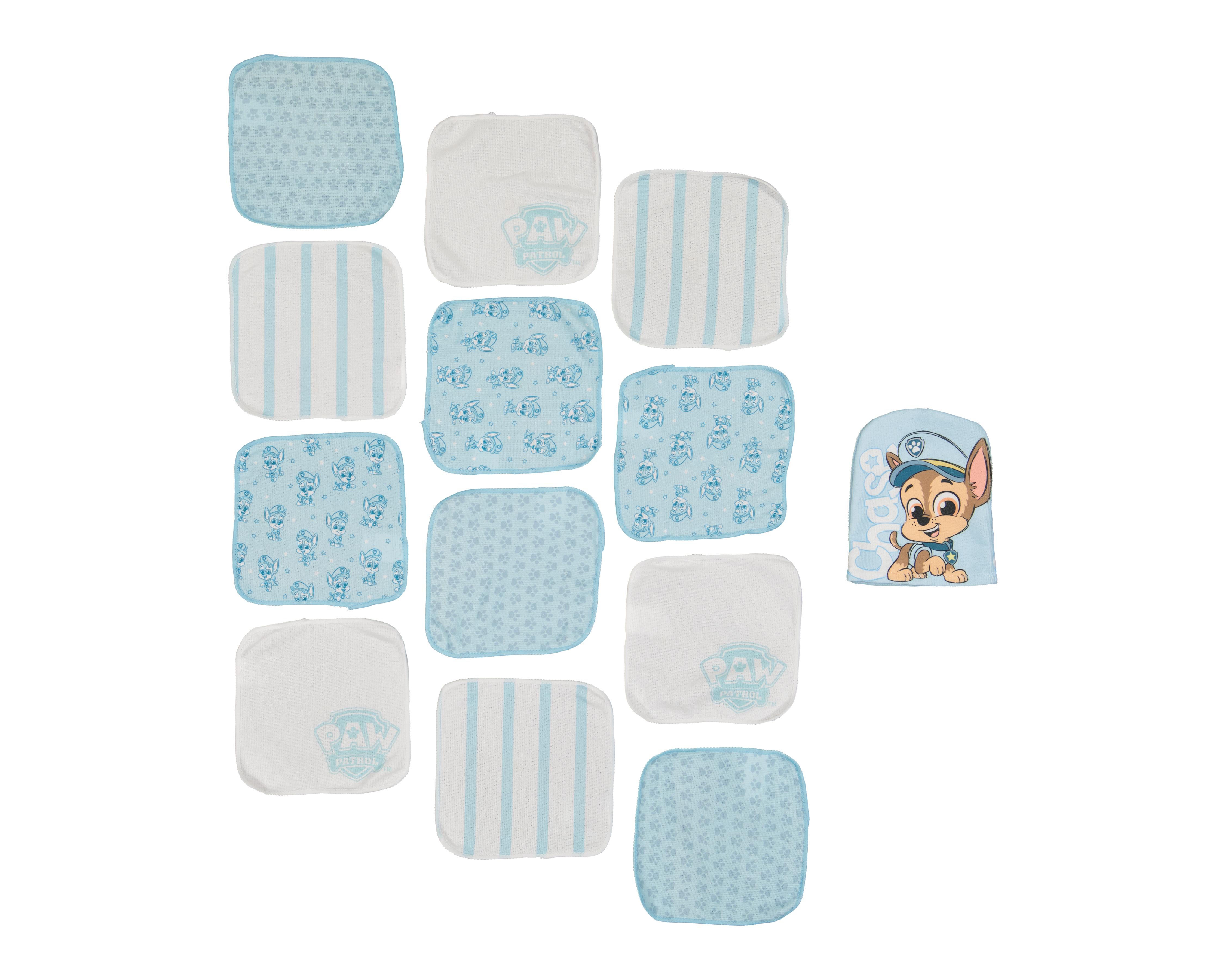 Toallitas Faciales para Bebé Paw Patrol Estampadas 12 Piezas con Guante para Baño
