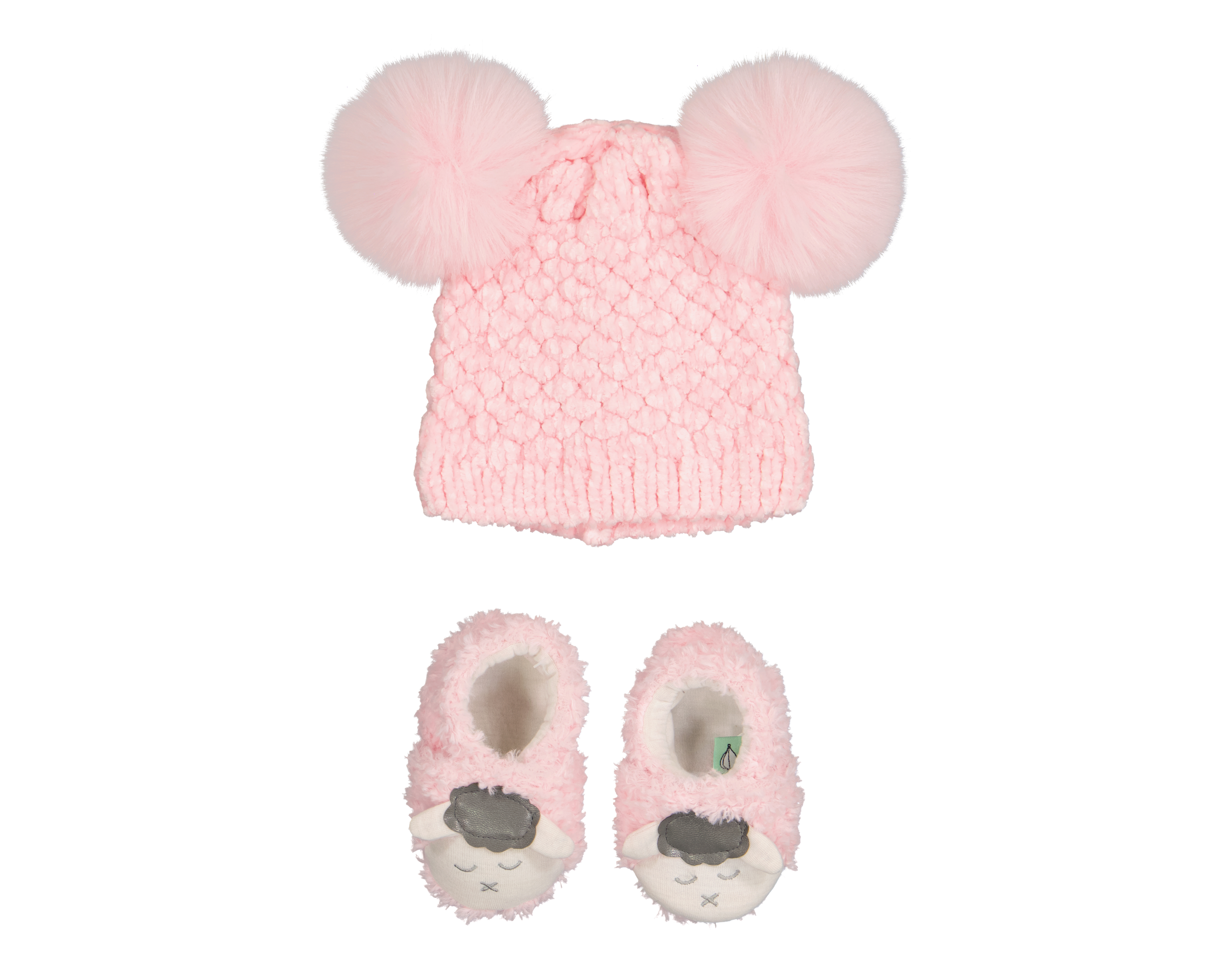 Foto 2 pulgar | Foto 1 | Gorro y Pantuflas para Bebé Niña Baby Colors 2 Piezas