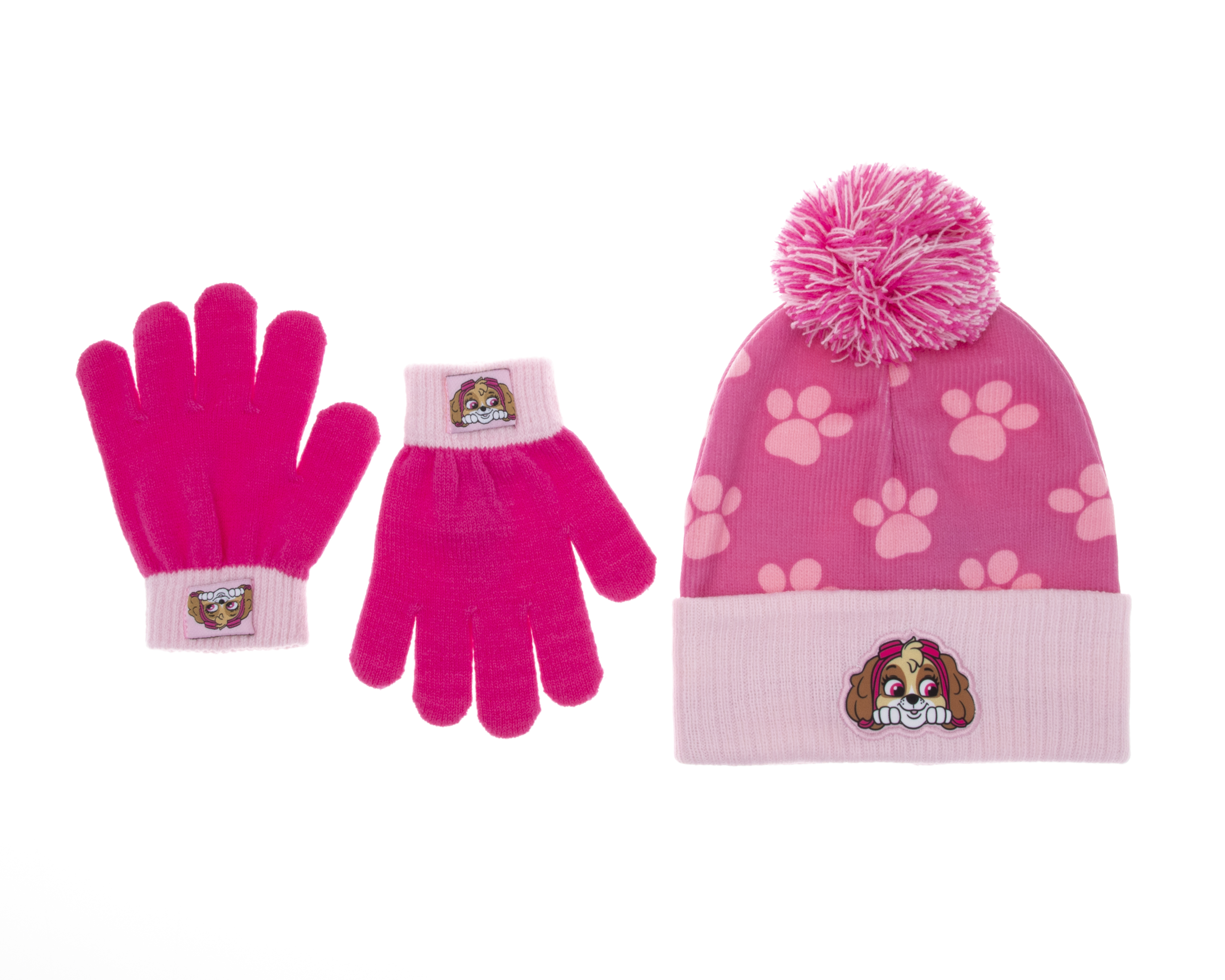 Gorro y Guantes Paw Patrol para Bebé Niña 3 Piezas