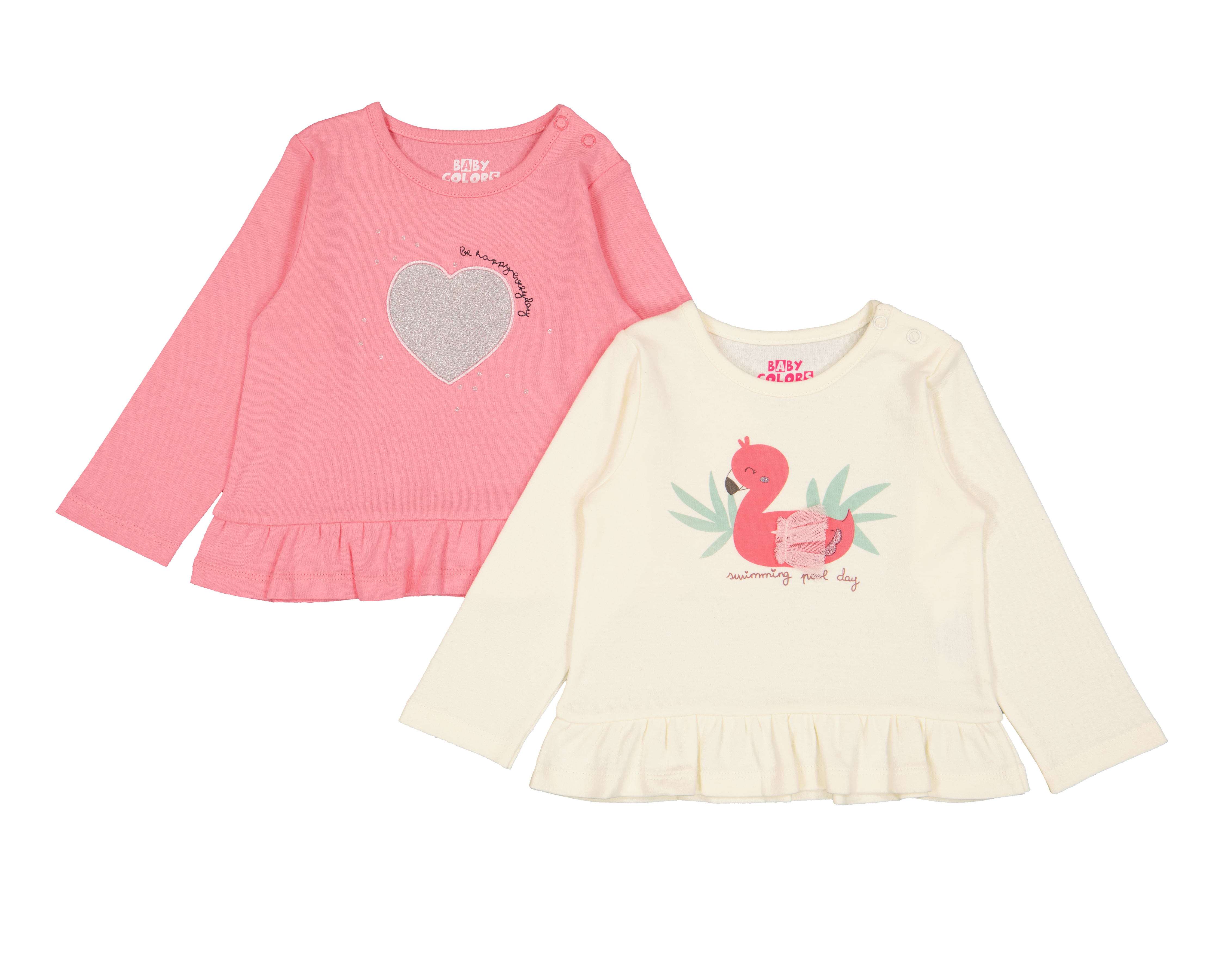 Foto 1 | Foto 1 | Playera para Bebé Niña Baby Colors de Algodón Manga Larga 2 Piezas