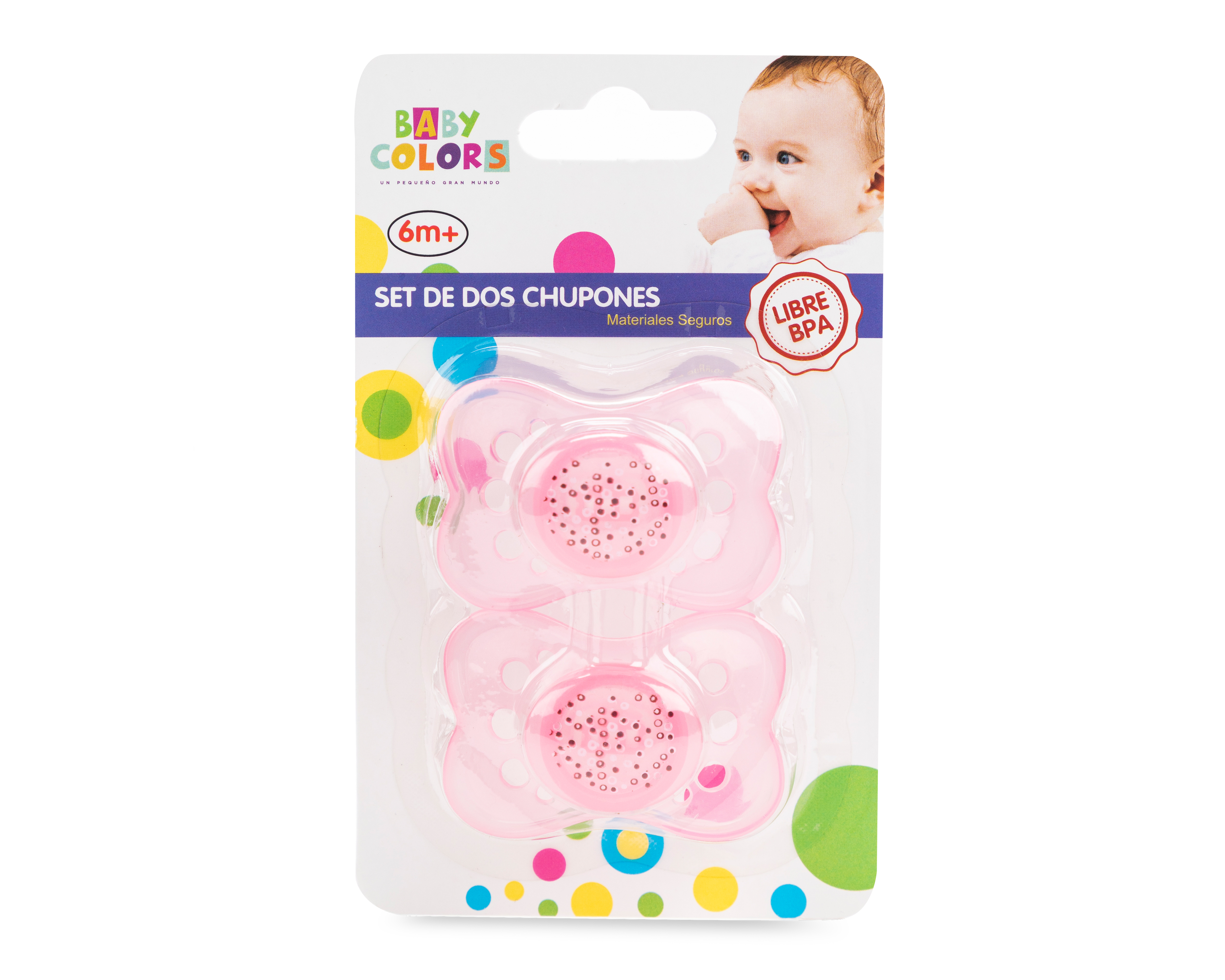 Chupón Rosa Baby Colors 2 Piezas