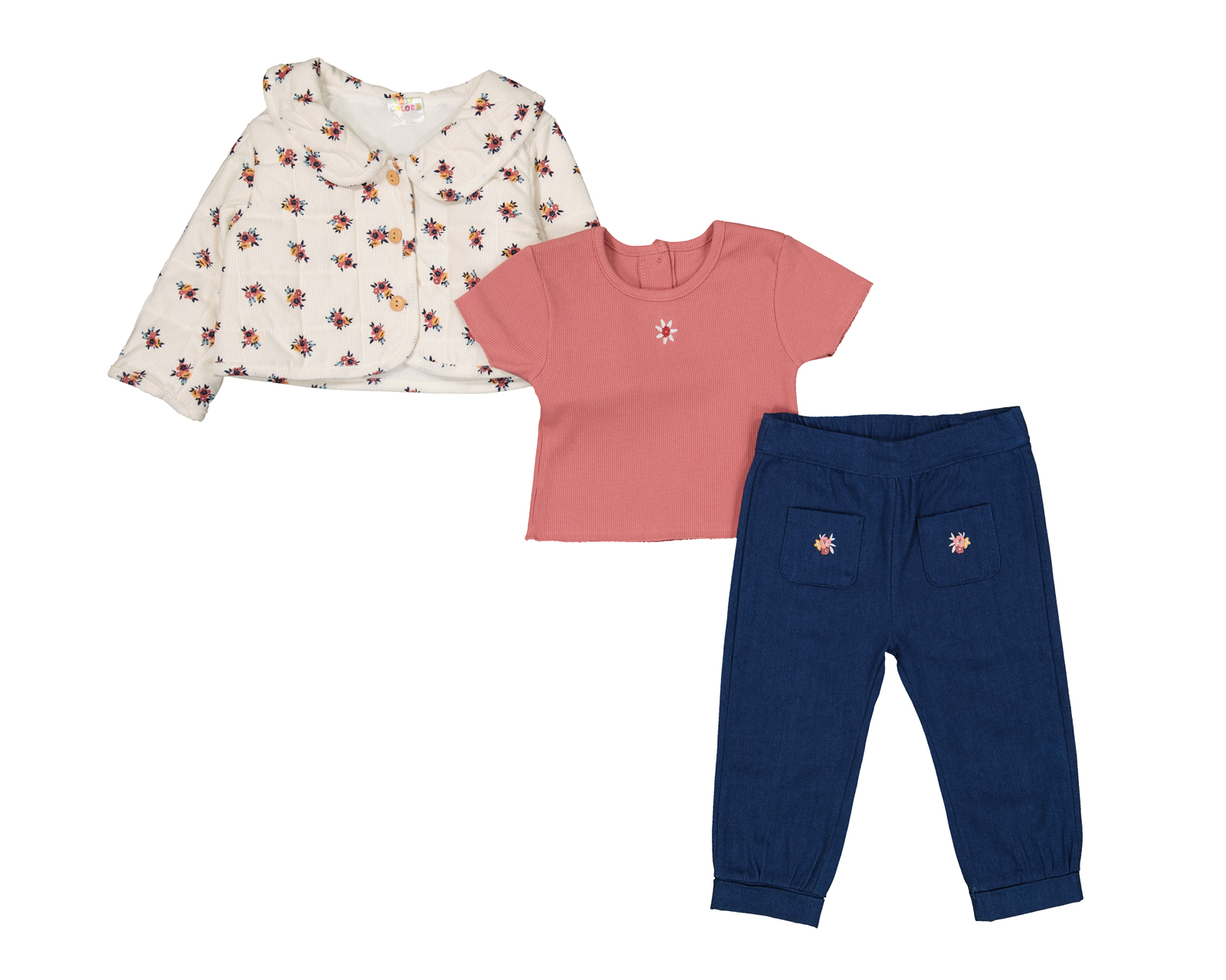 Foto 2 pulgar | Foto 1 | Conjunto para Bebé Niña Baby Colors 3 Piezas
