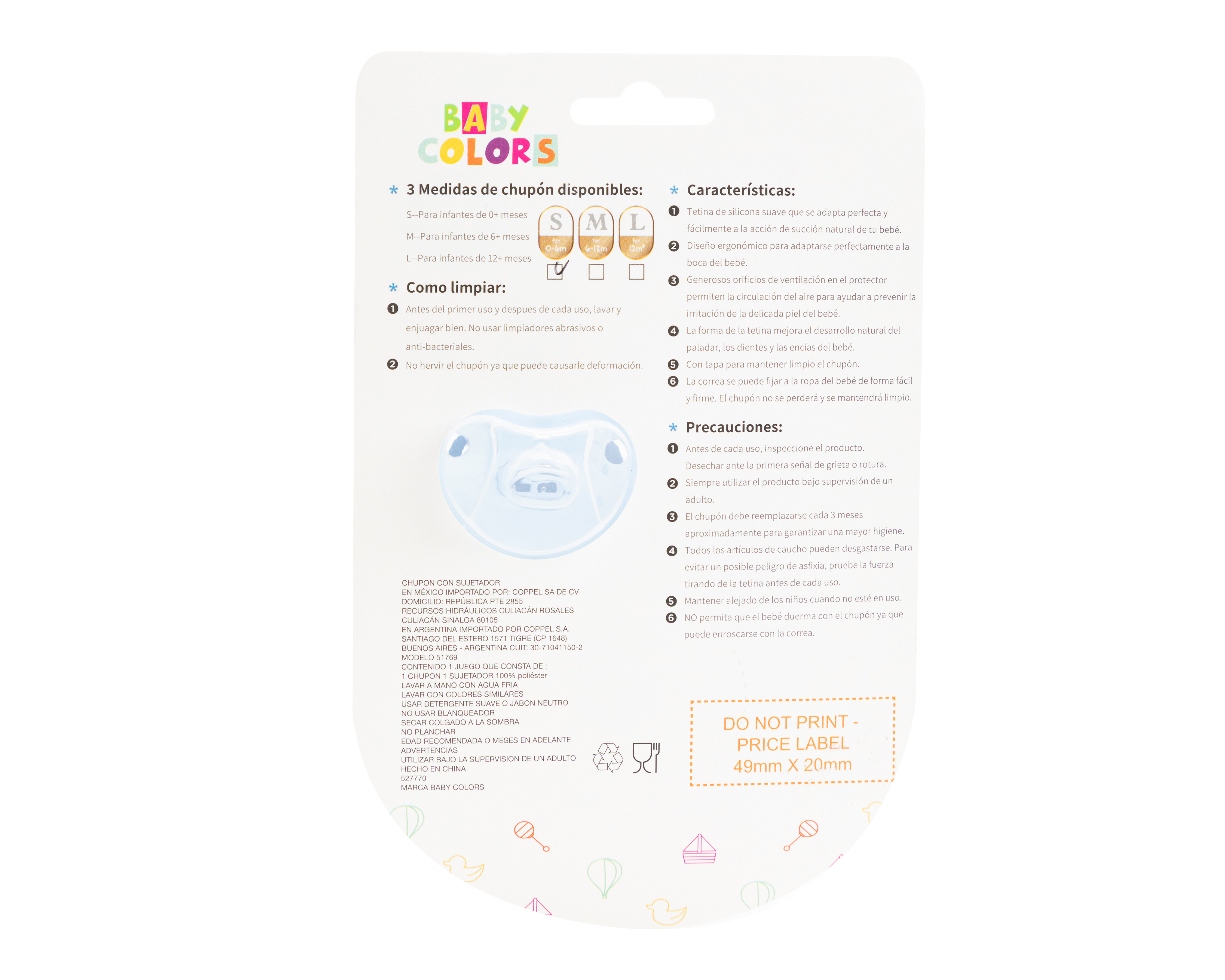 Foto 3 pulgar | Foto 2 | Chupón con Correa Baby Colors