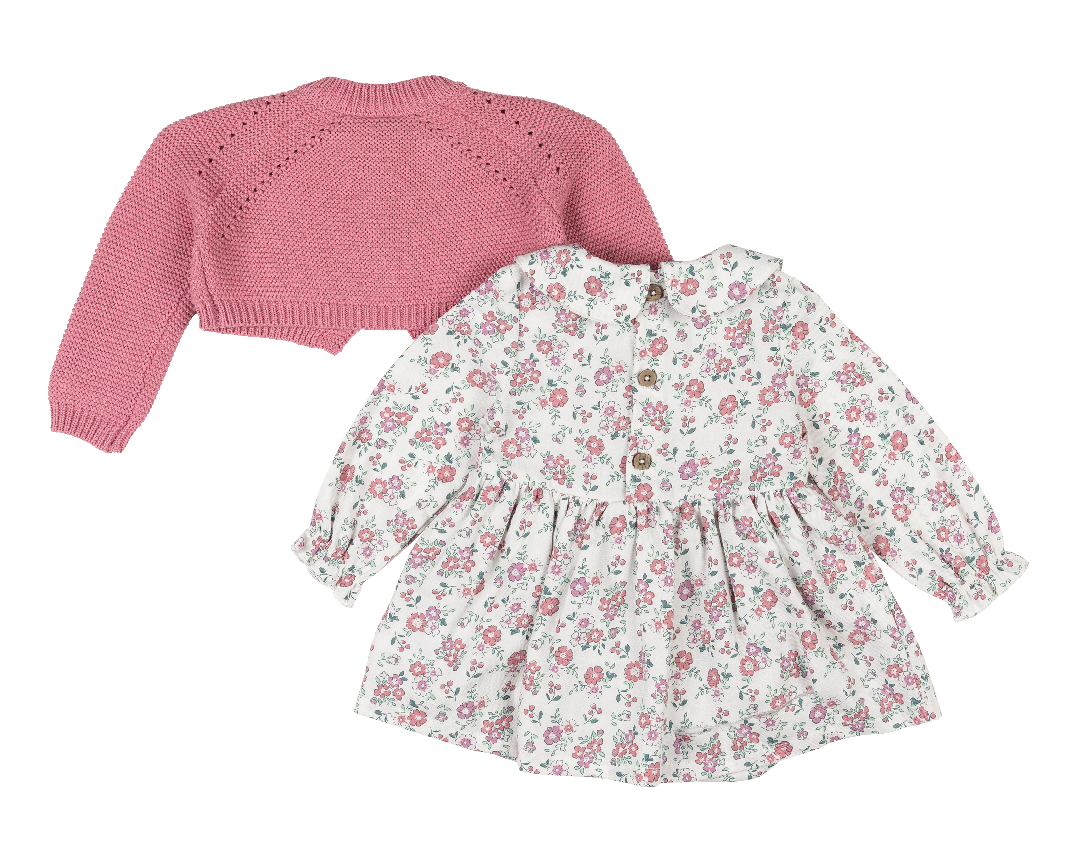 Foto 3 pulgar | Foto 2 | Vestido para Bebé Niña Baby Colors de Algodón con Suéter