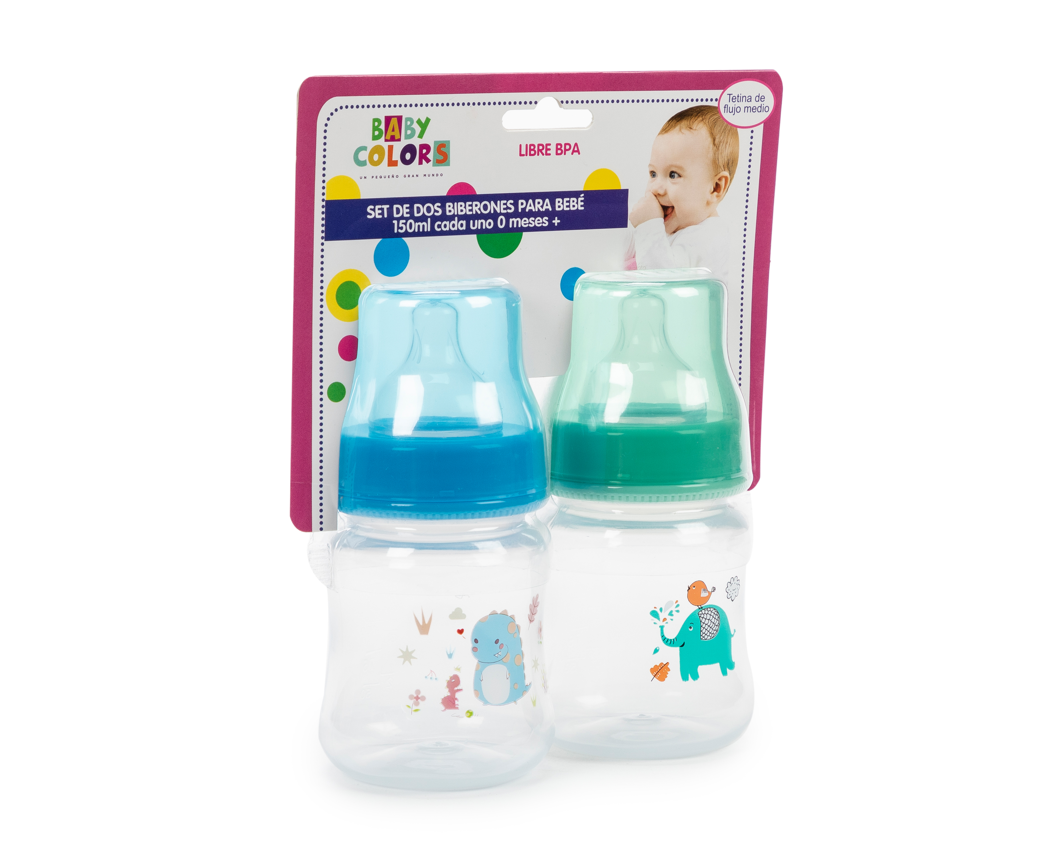Foto 3 pulgar | Foto 2 | Biberón Baby Colors Libre de BPA 2 Piezas
