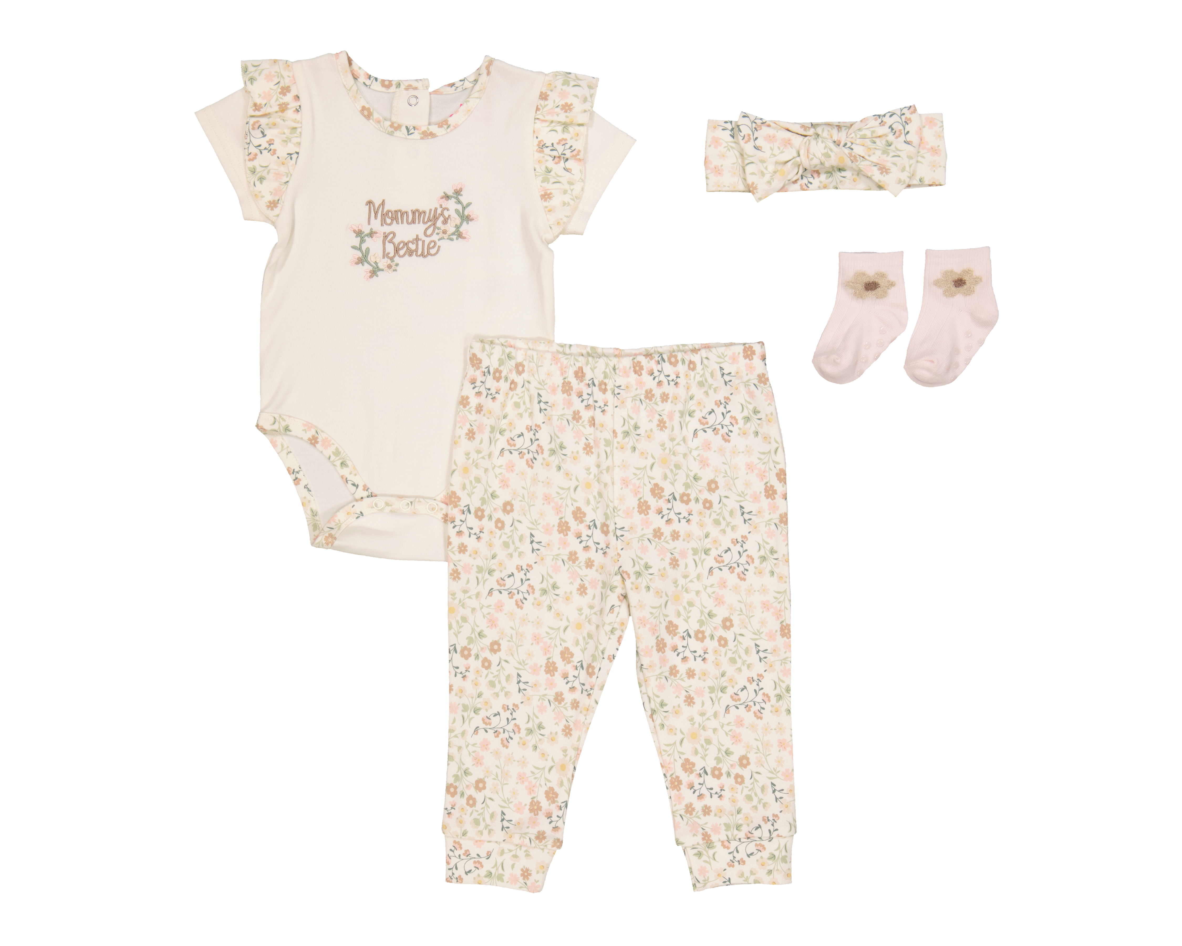 Foto 1 | Foto 1 | Conjunto de Algodón para Bebé Niña Baby Colors 4 Piezas