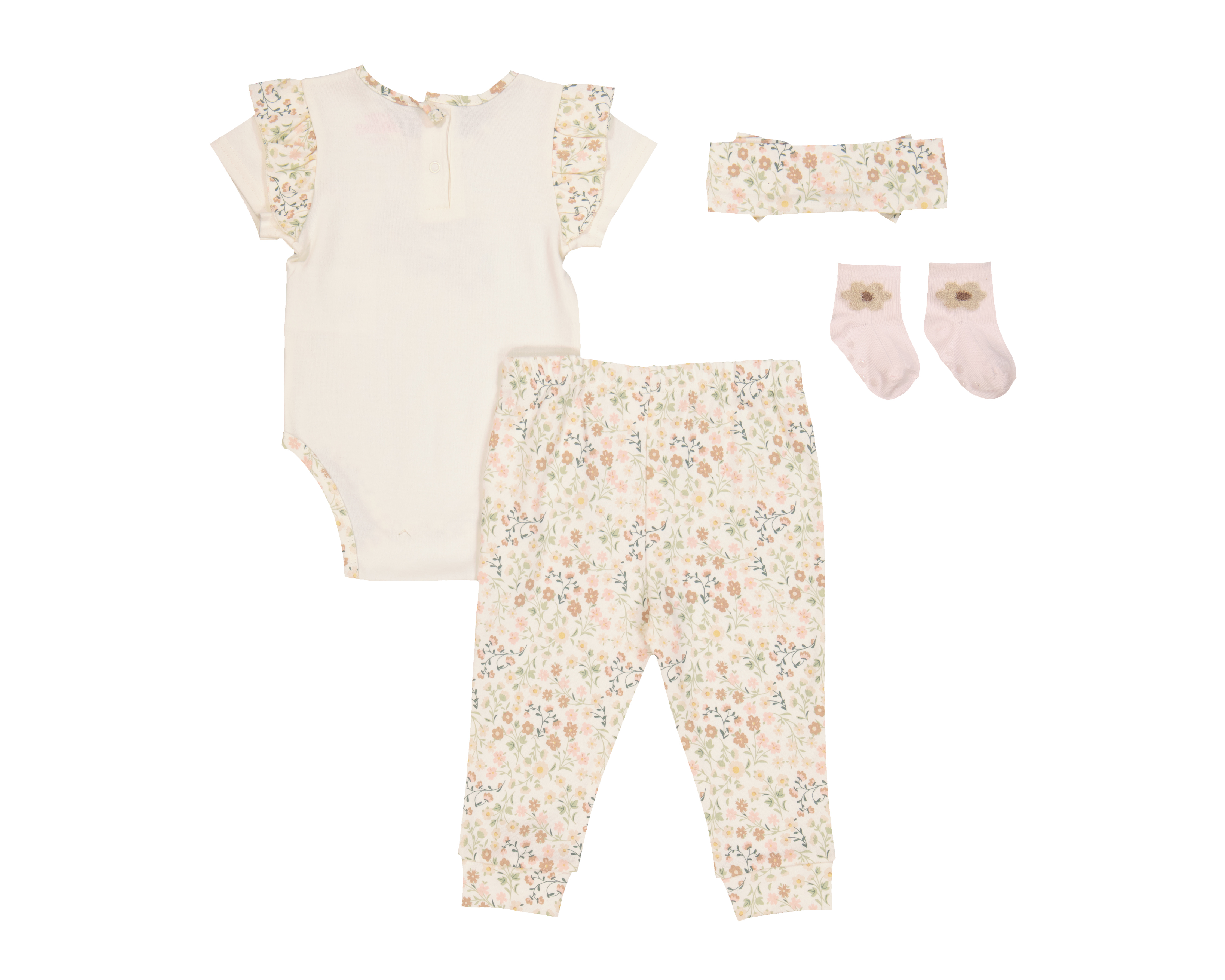 Foto 3 | Foto 2 | Conjunto de Algodón para Bebé Niña Baby Colors 4 Piezas