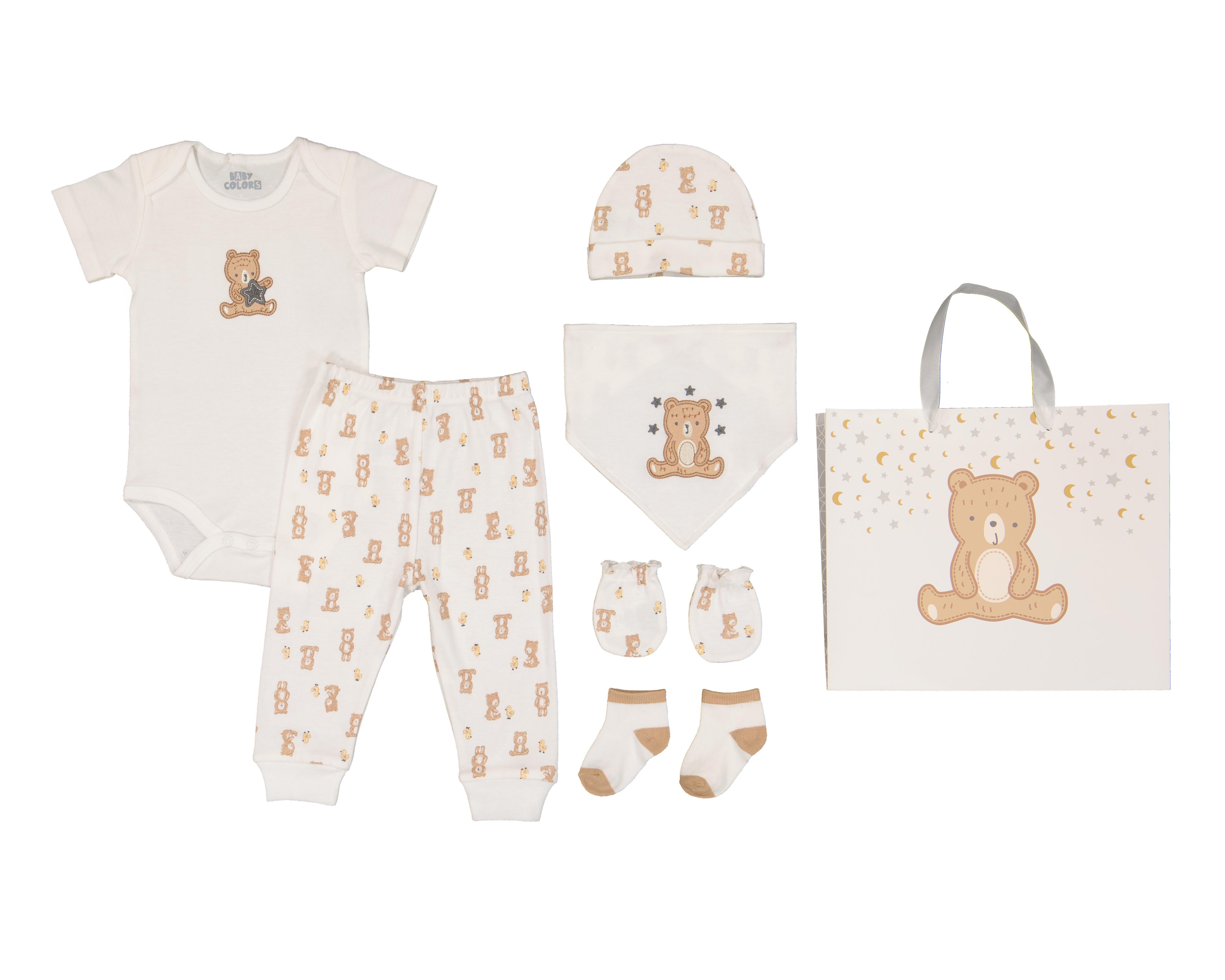 Foto 2 pulgar | Foto 1 | Conjunto de Algodón para Bebé Niño Baby Colors 7 Piezas