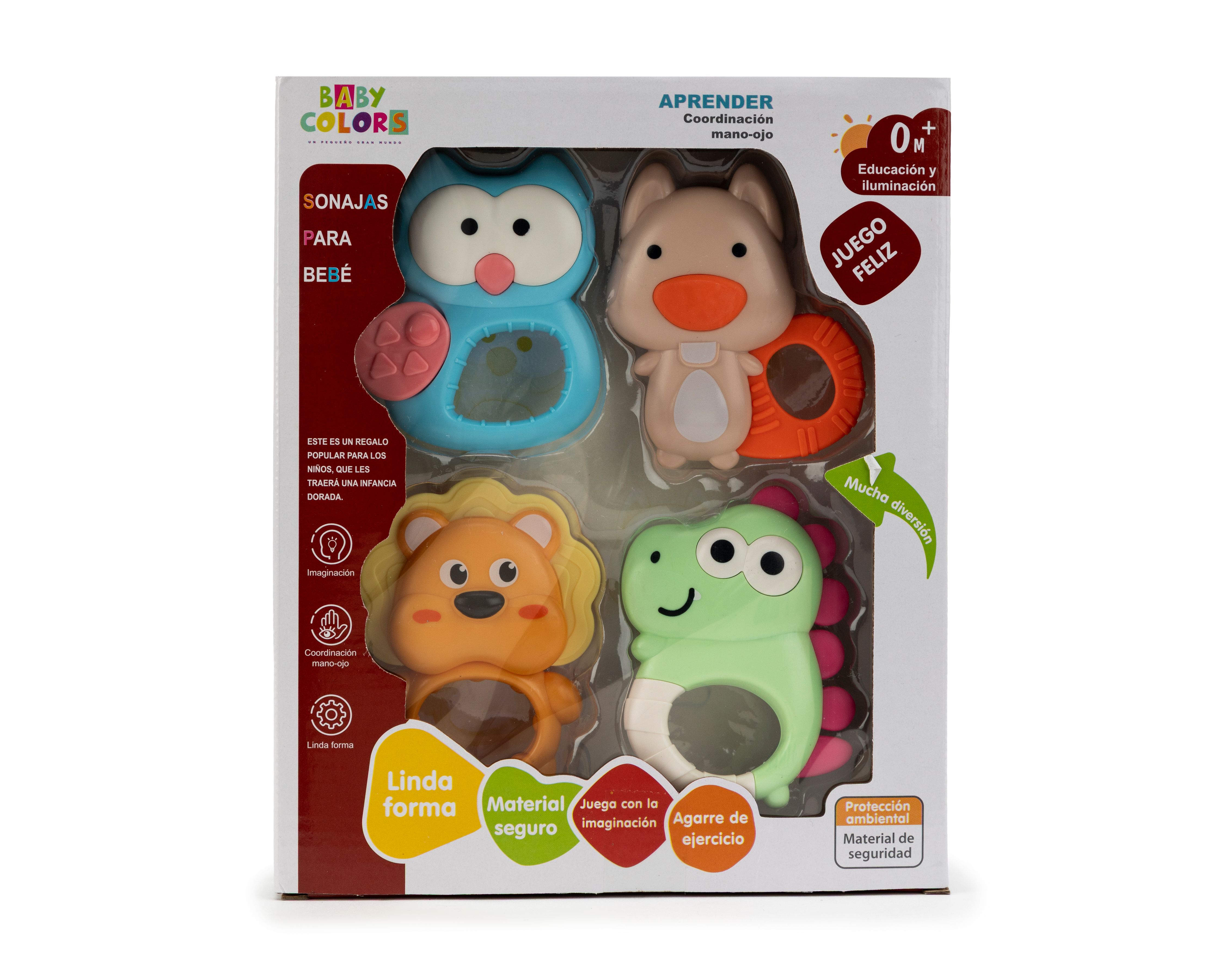 Foto 2 pulgar | Foto 1 | Sonaja para Bebé Baby Colors 4 Piezas