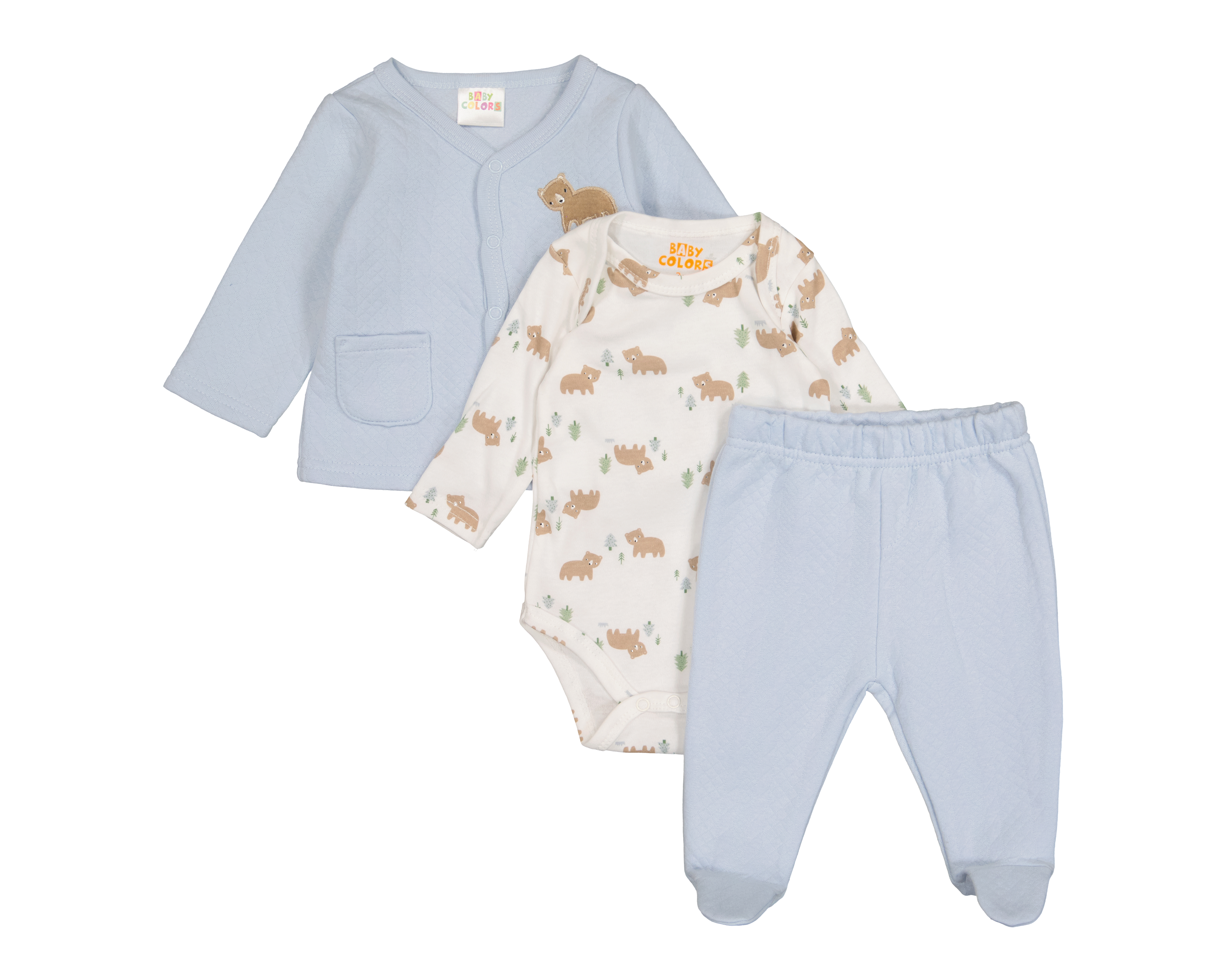 Foto 1 | Foto 1 | Conjunto de algodón para Bebé Niño Baby Colors 3 Piezas