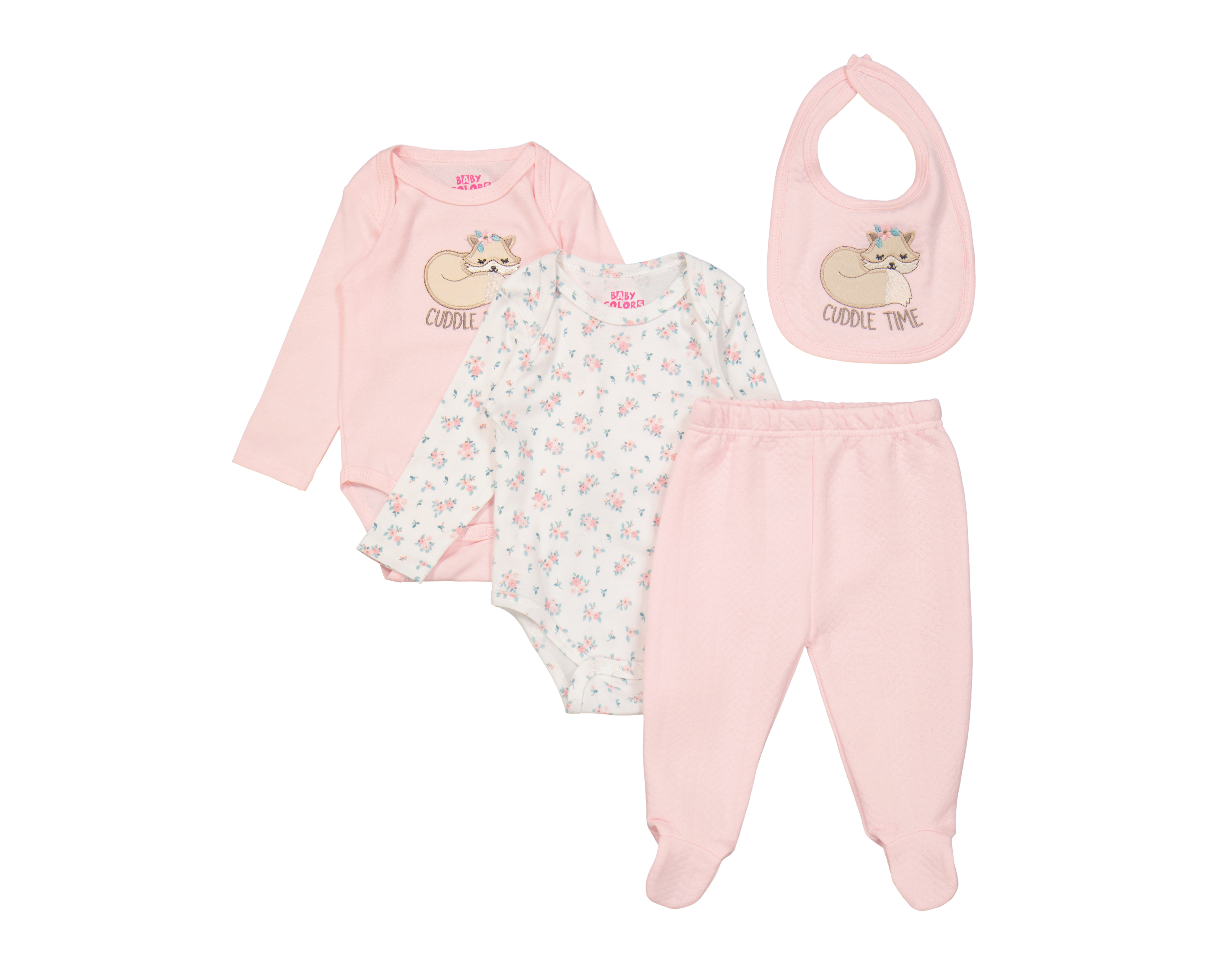 Conjunto de algodón para Bebé Niña Baby Colors 4 Piezas