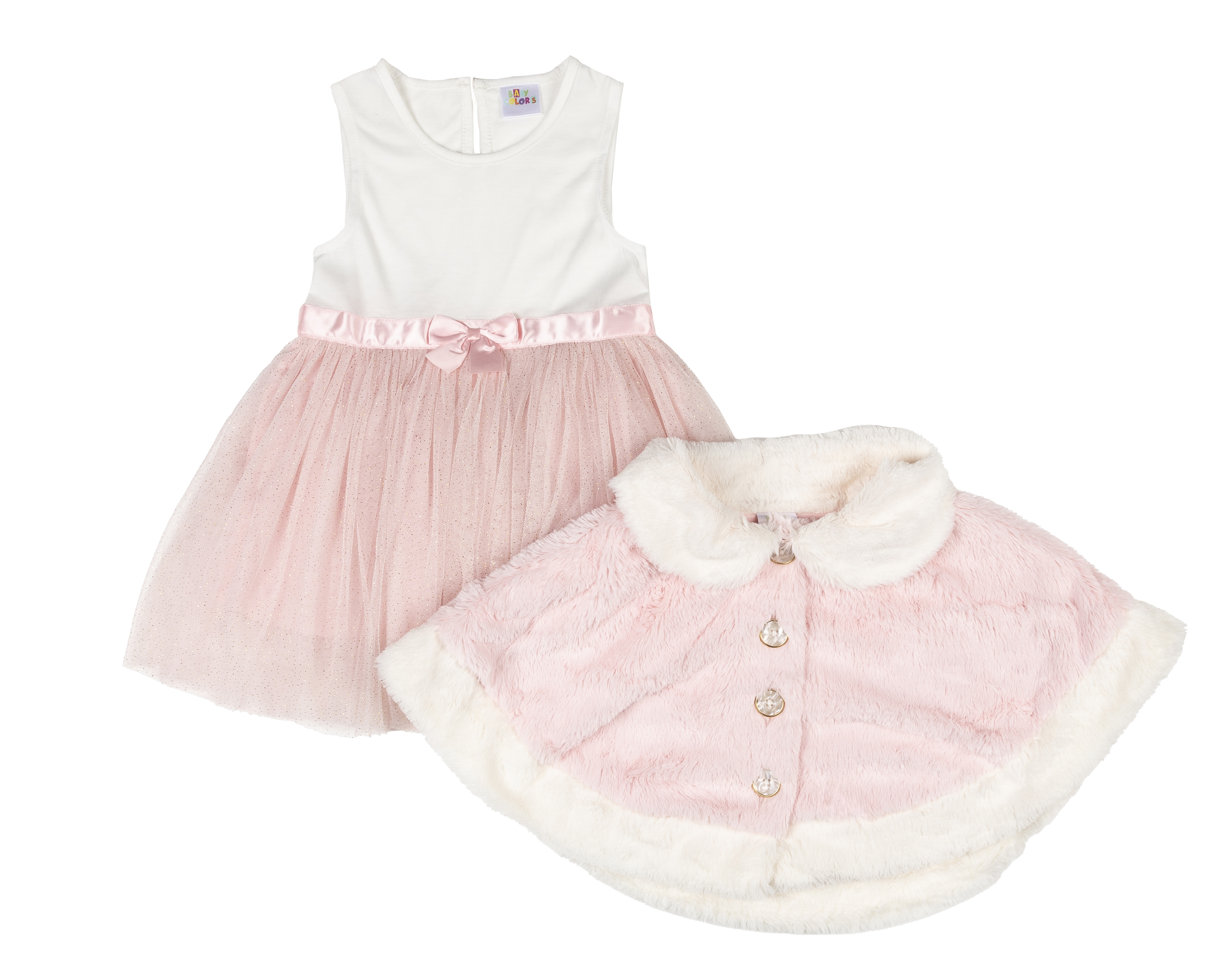 Vestido para Bebé Niña Baby Colors de Algodón con Capa