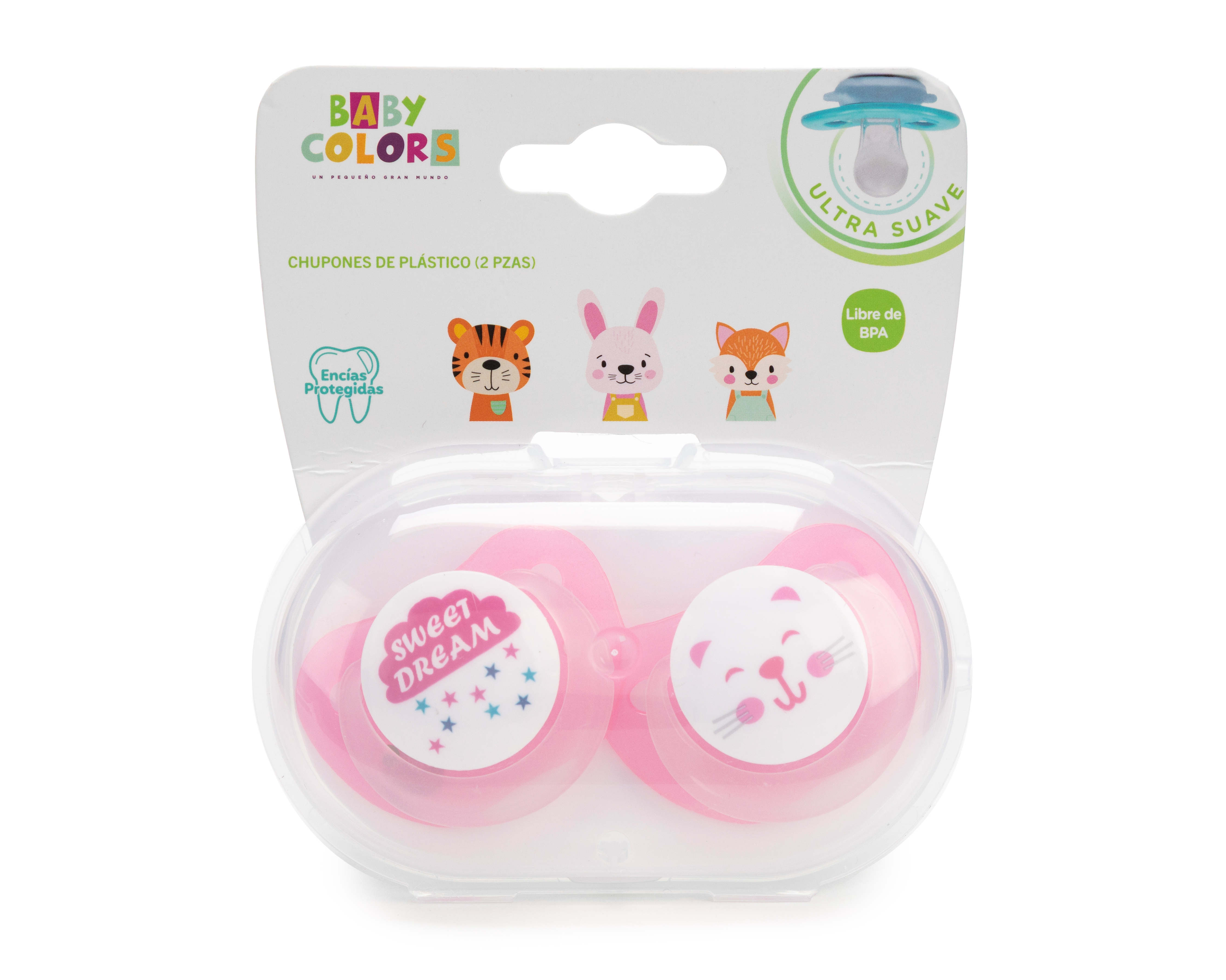 Foto 2 pulgar | Foto 1 | Chupón Rosa Baby Colors 2 Piezas