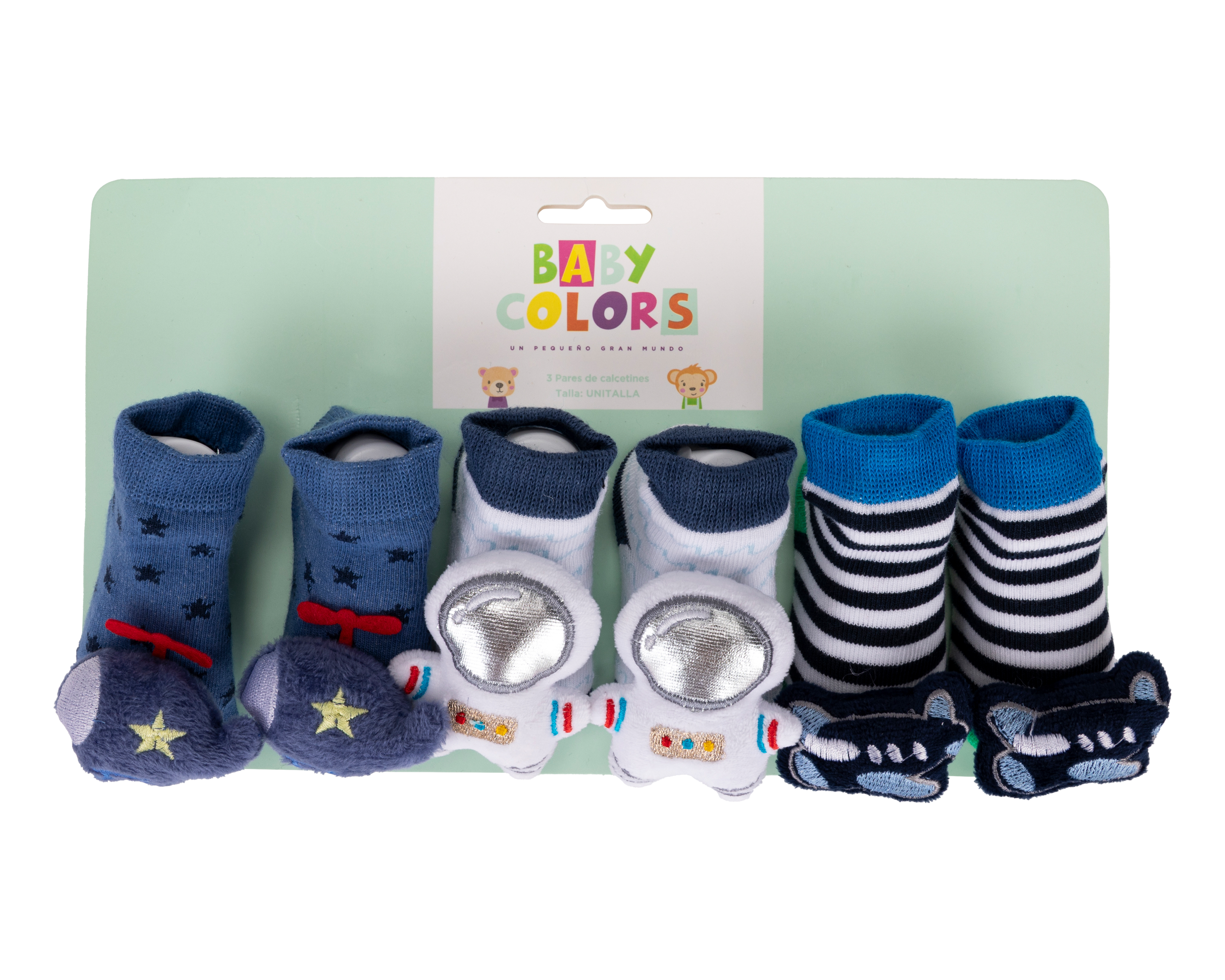 Calcetas Baby Colors para Bebé Niño 3 Pares