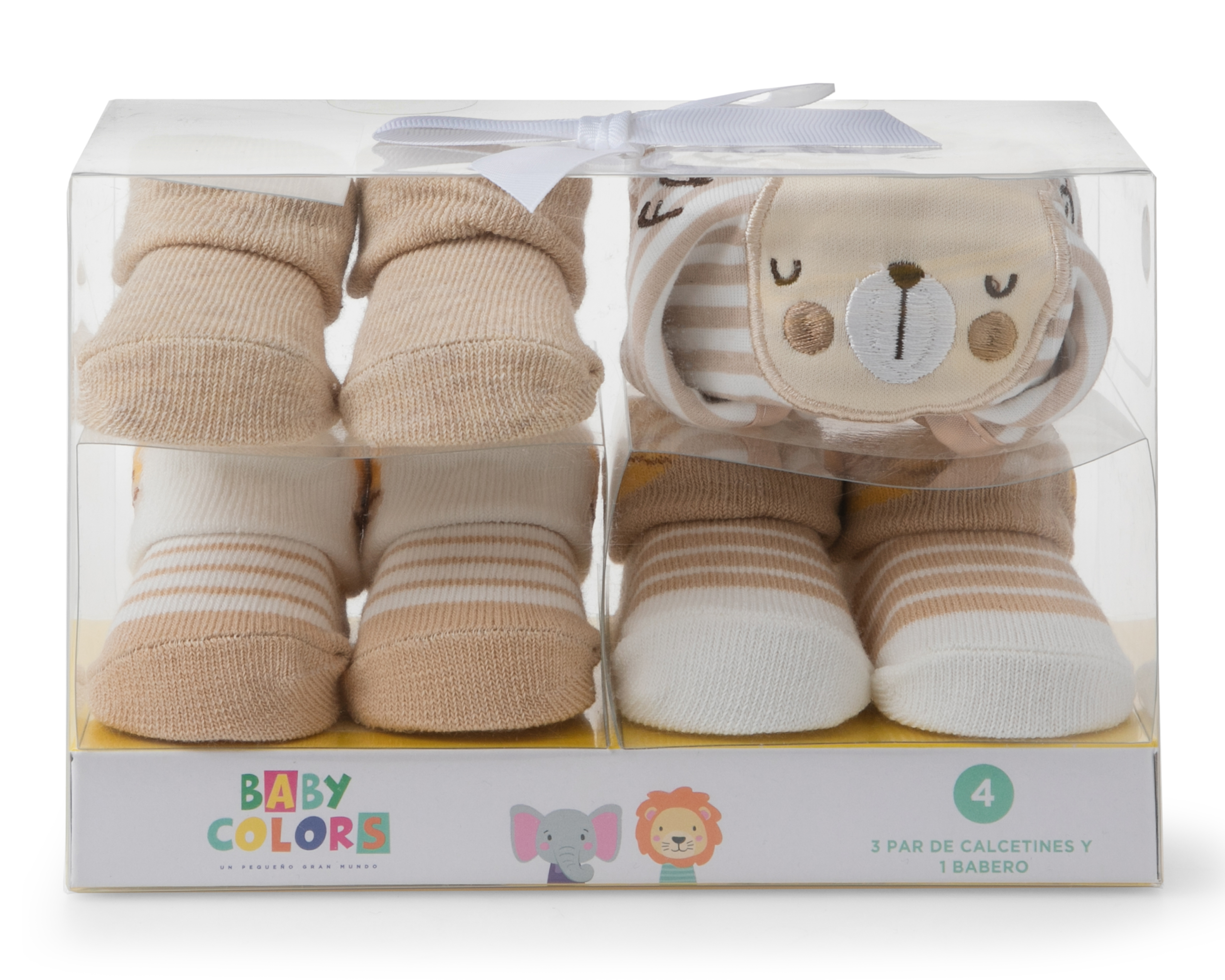 Calcetines para Bebé Niño Baby Colors 3 Pares con Babero