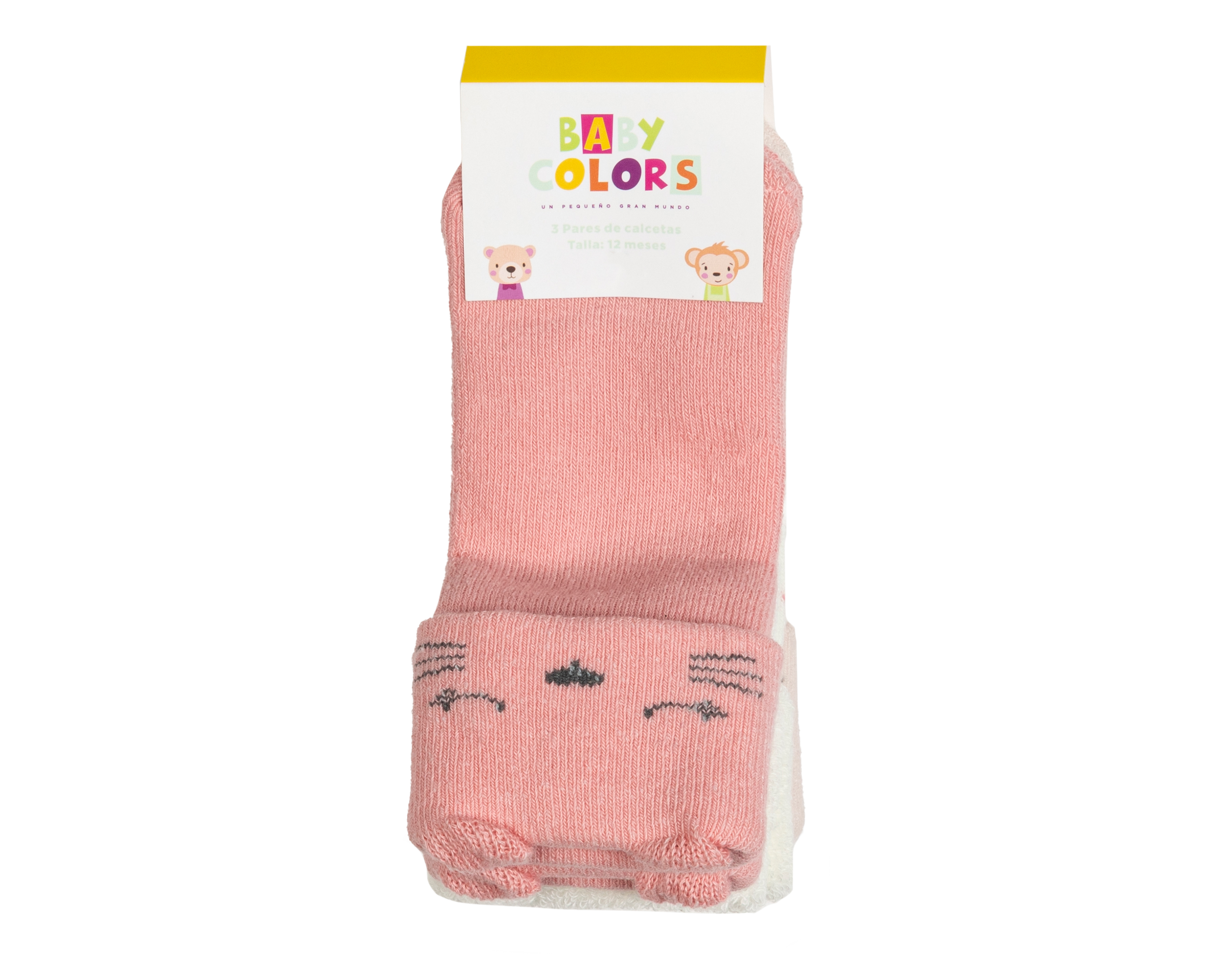 Foto 4 pulgar | Foto 3 | Calcetas para Bebé Niña Baby Colors 3 Pares