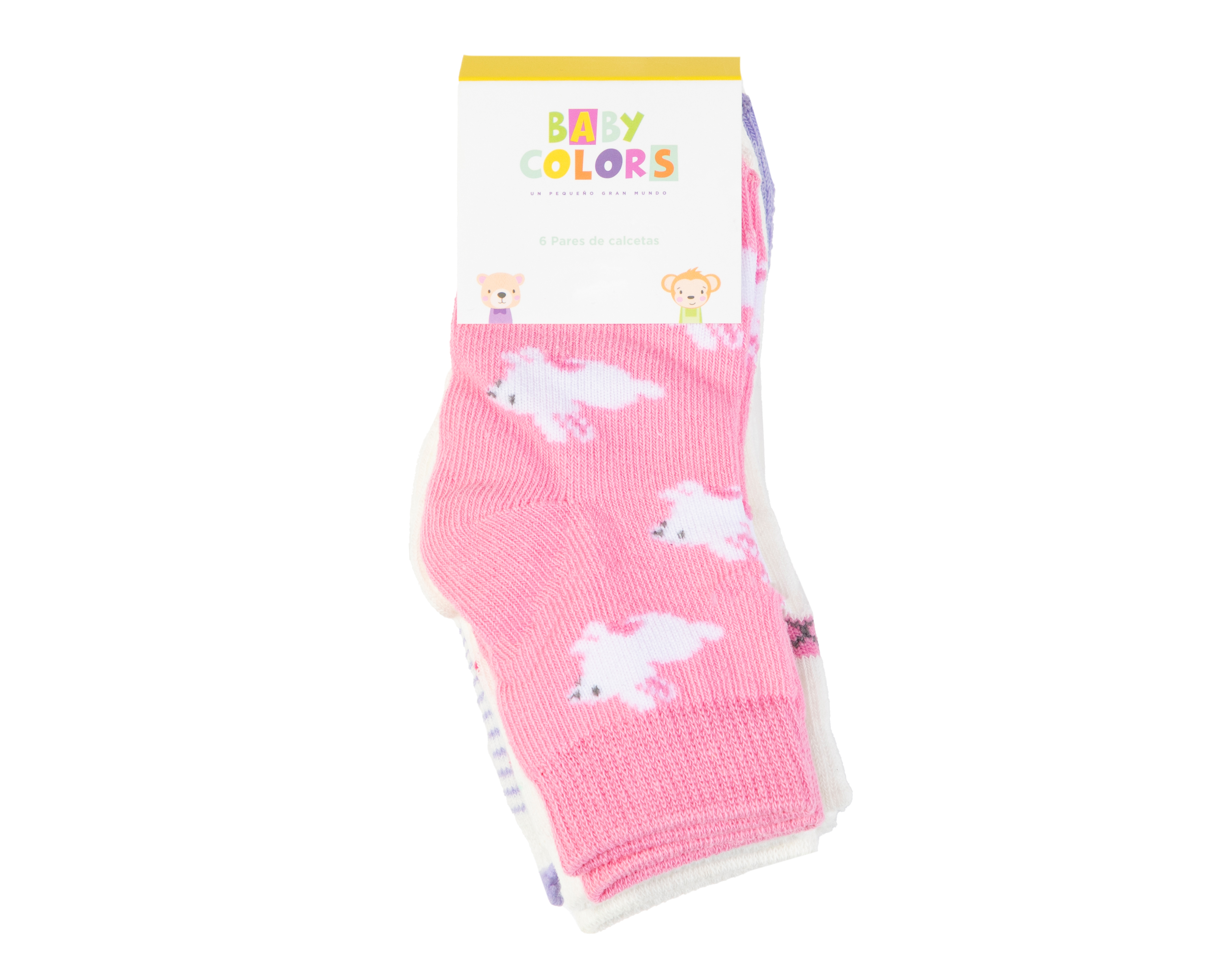 Foto 4 pulgar | Foto 3 | Calcetas para Bebé Niña Baby Colors 6 Pares