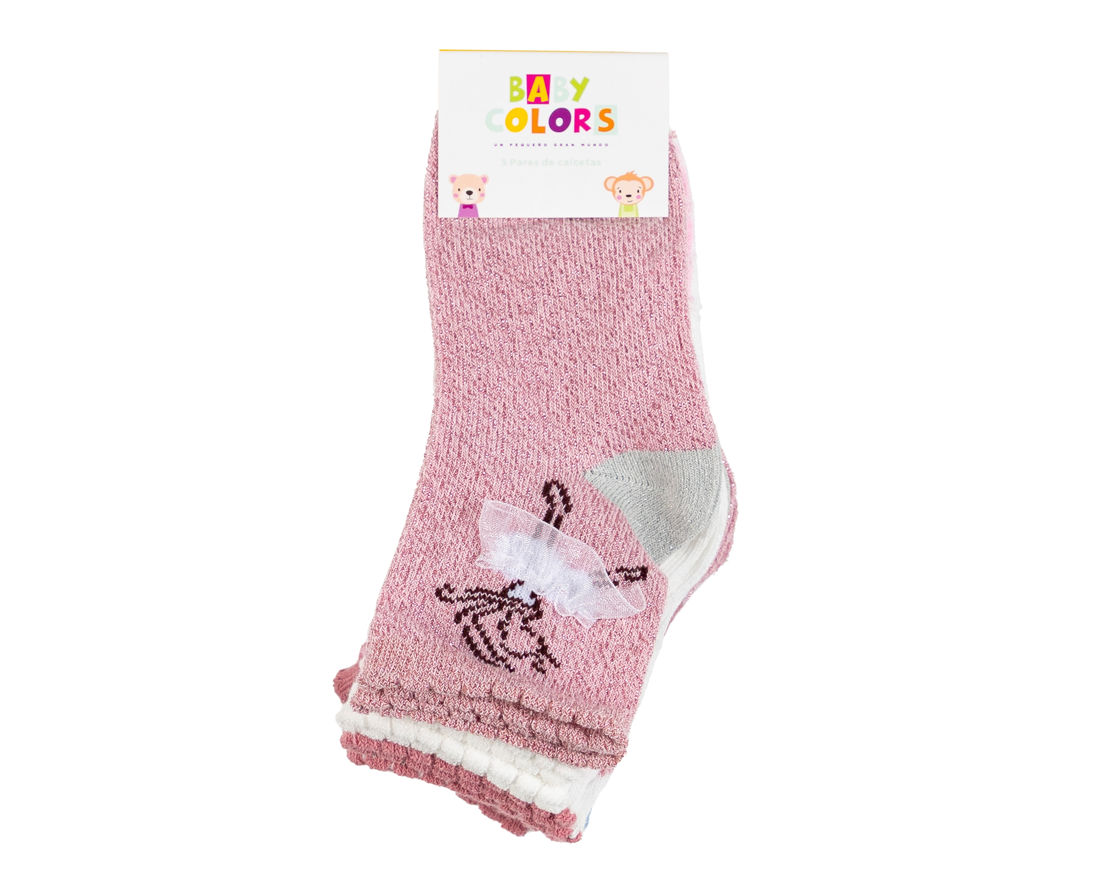 Foto 4 pulgar | Foto 3 | Calcetas para Bebé Niña Baby Colors 5 Pares