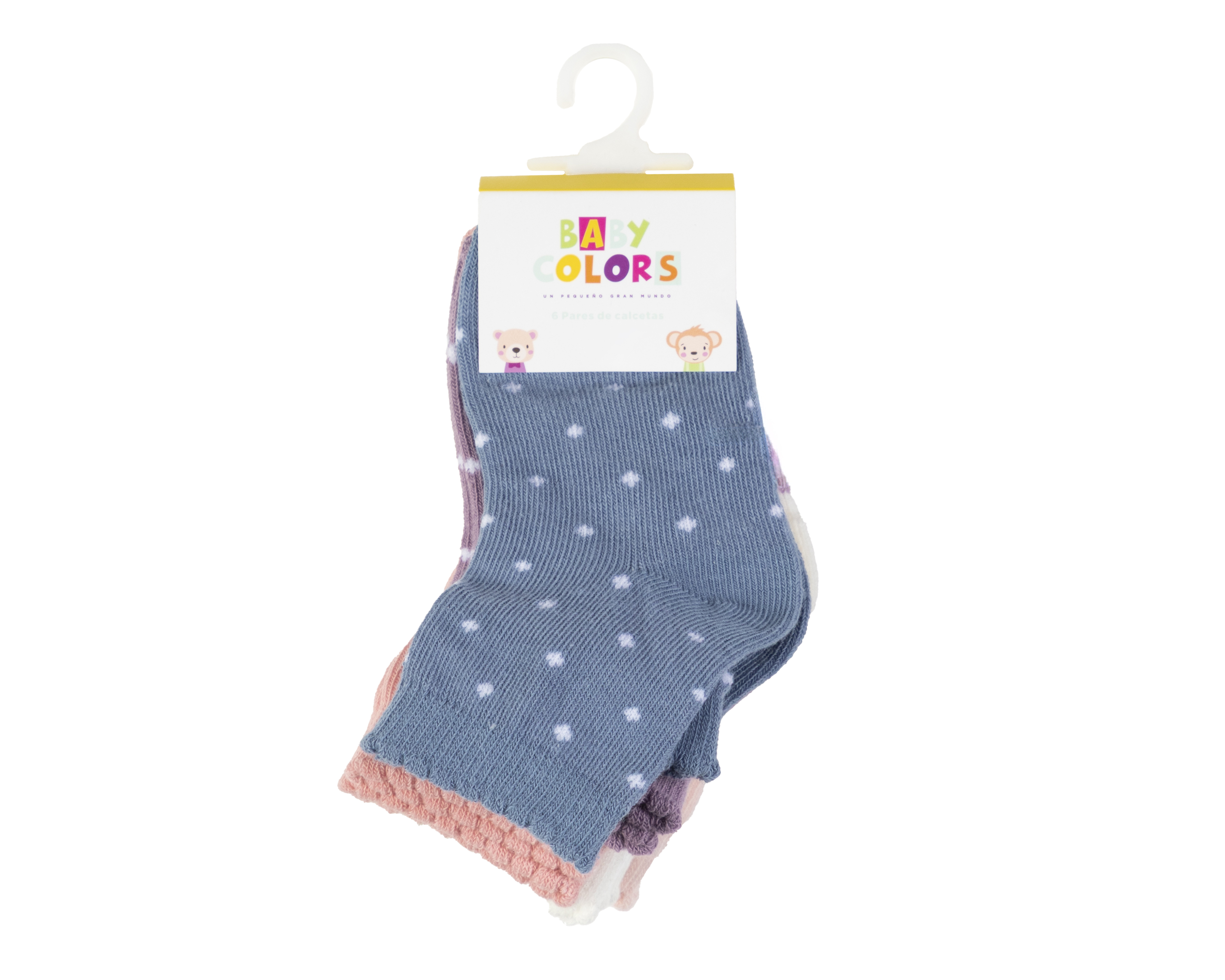 Foto 4 pulgar | Foto 3 | Calcetines Baby Colors para Bebé Niña 6 Pares