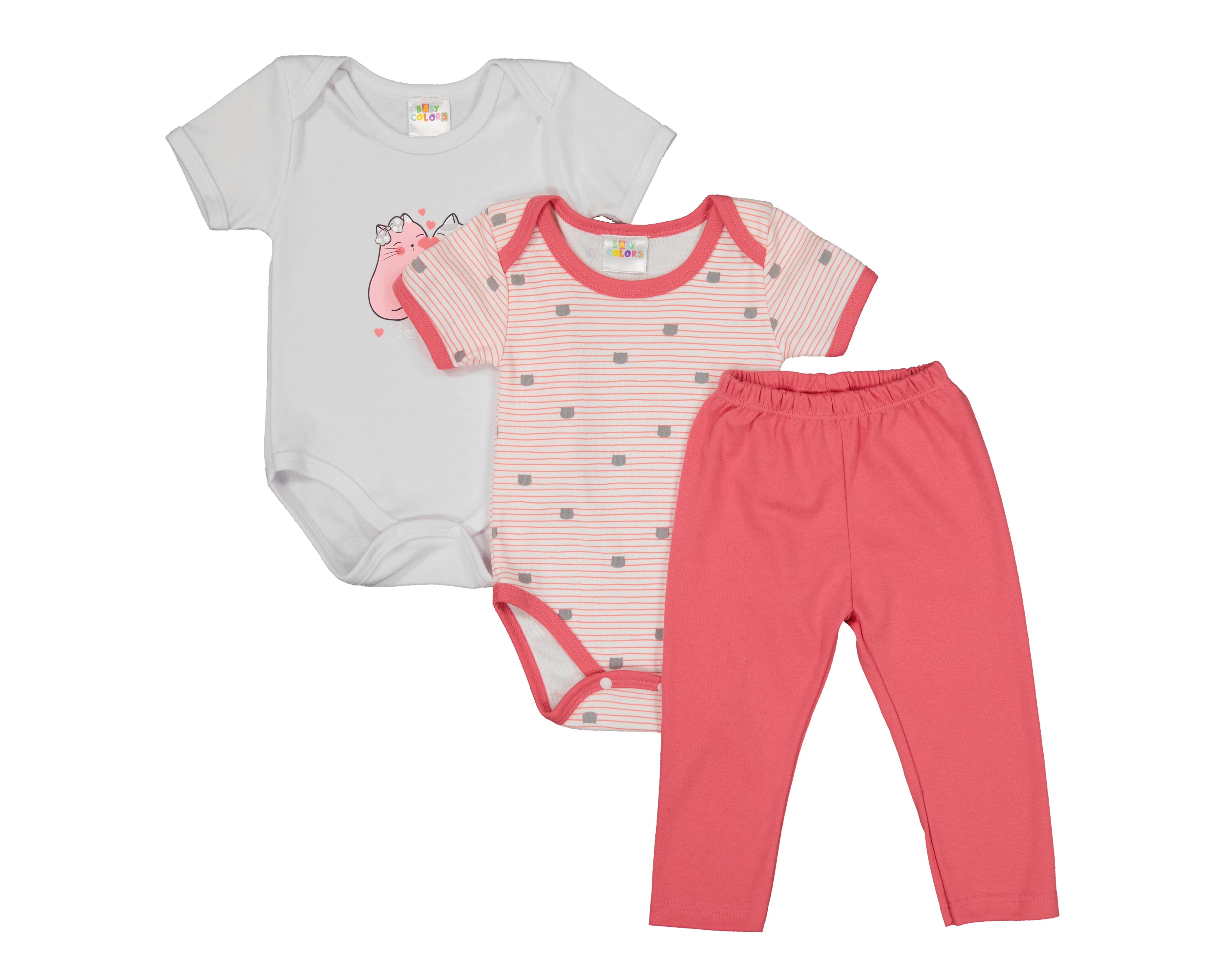 Foto 2 pulgar | Foto 1 | Conjunto para Bebé Niña Baby Colors Estampado 3 Piezas