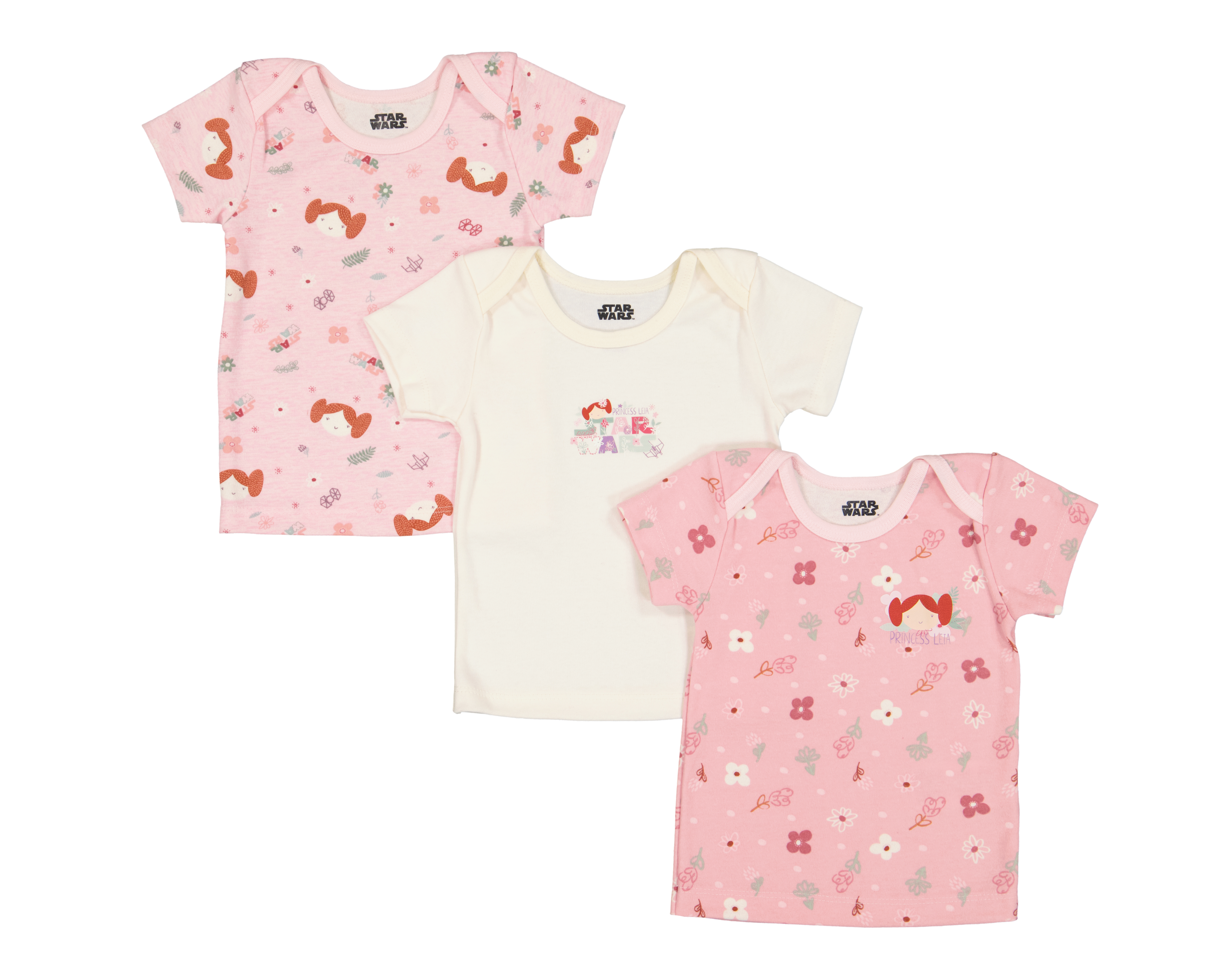 Foto 2 pulgar | Foto 1 | Camiseta para Bebé Niña Disney Baby Star Wars con Estampado 3 Piezas