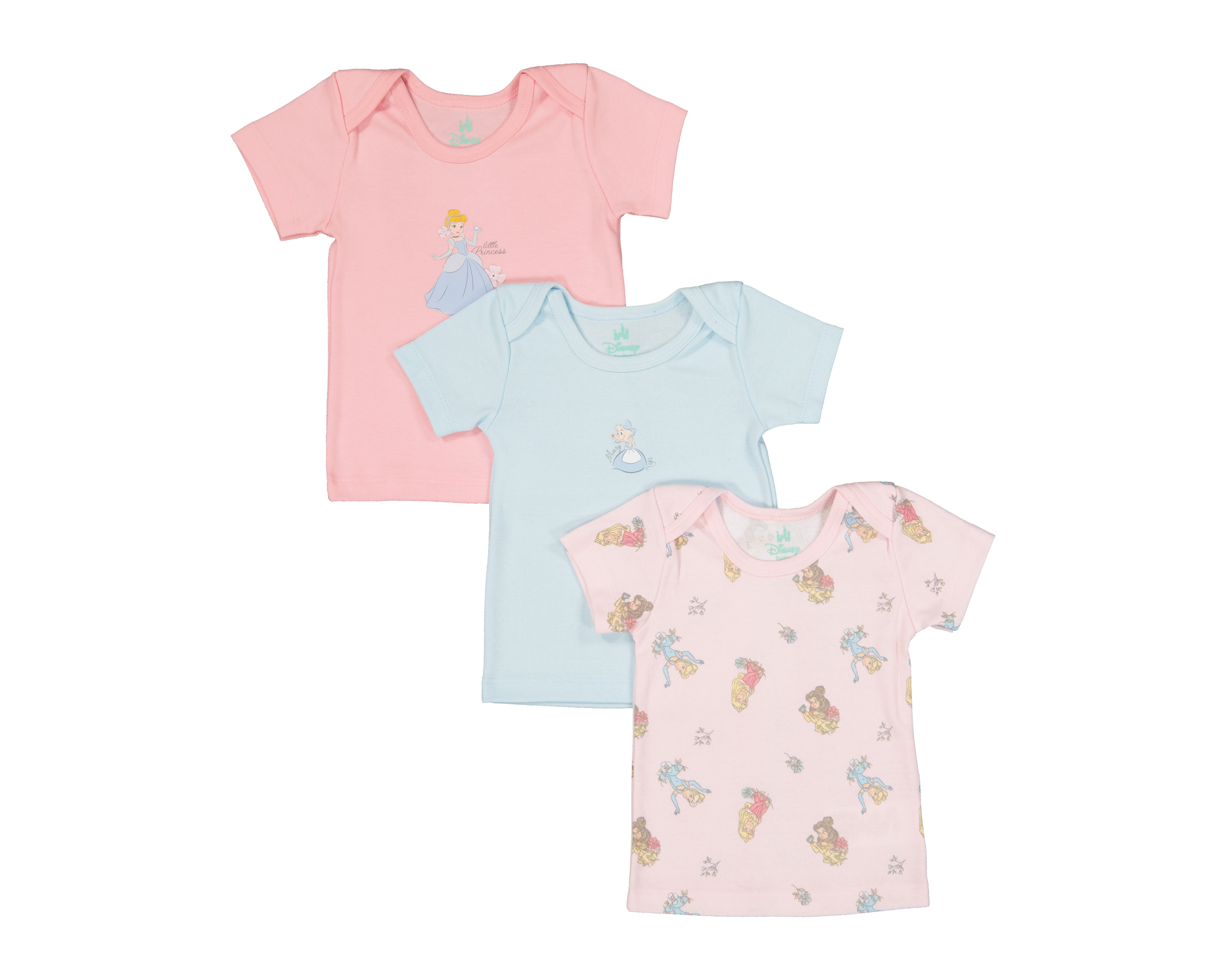 Foto 2 pulgar | Foto 1 | Camiseta para Bebé Niña Disney Baby Multicolor 3 Piezas