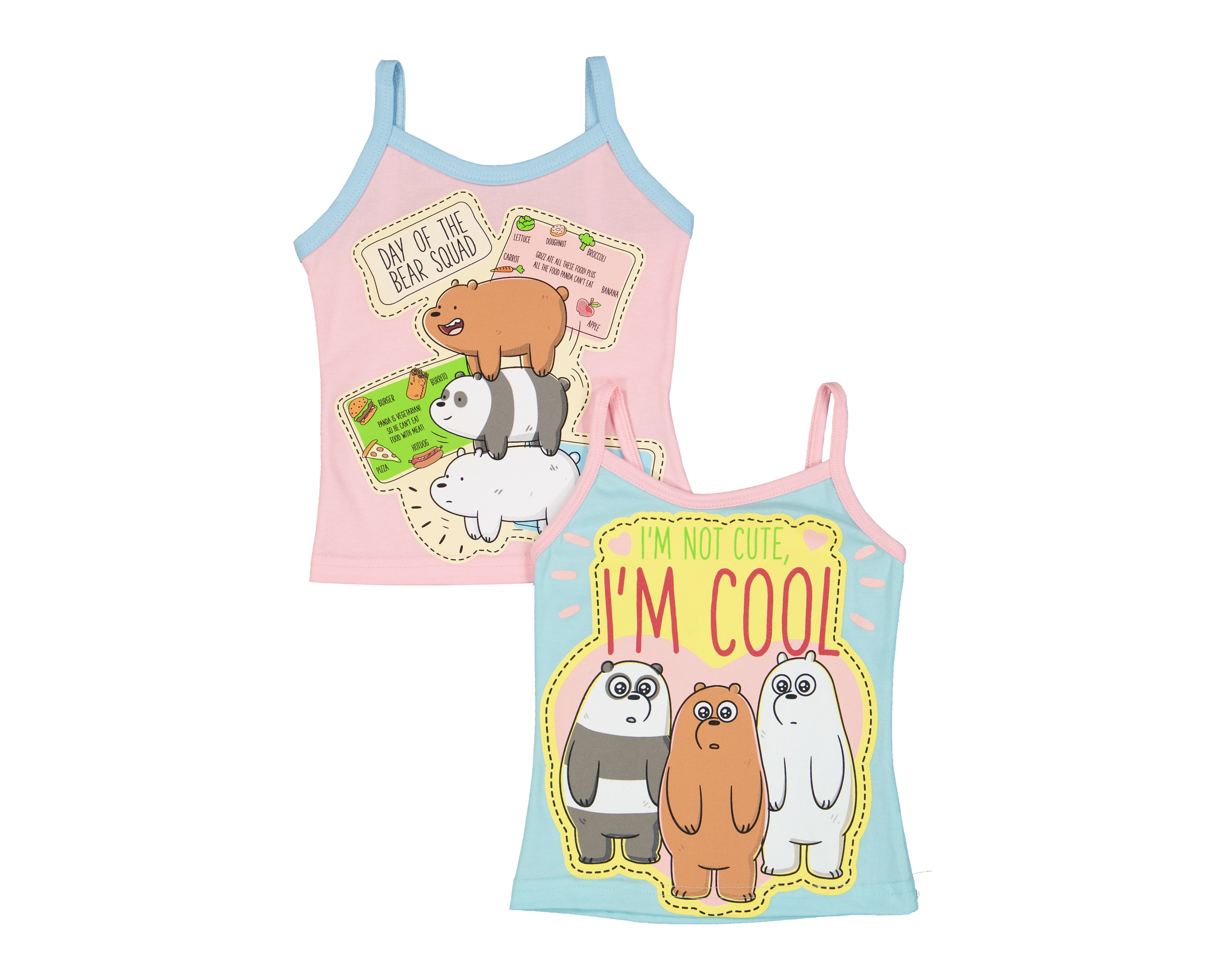 Playera Interior We Bare Bears para Niña 2 Piezas