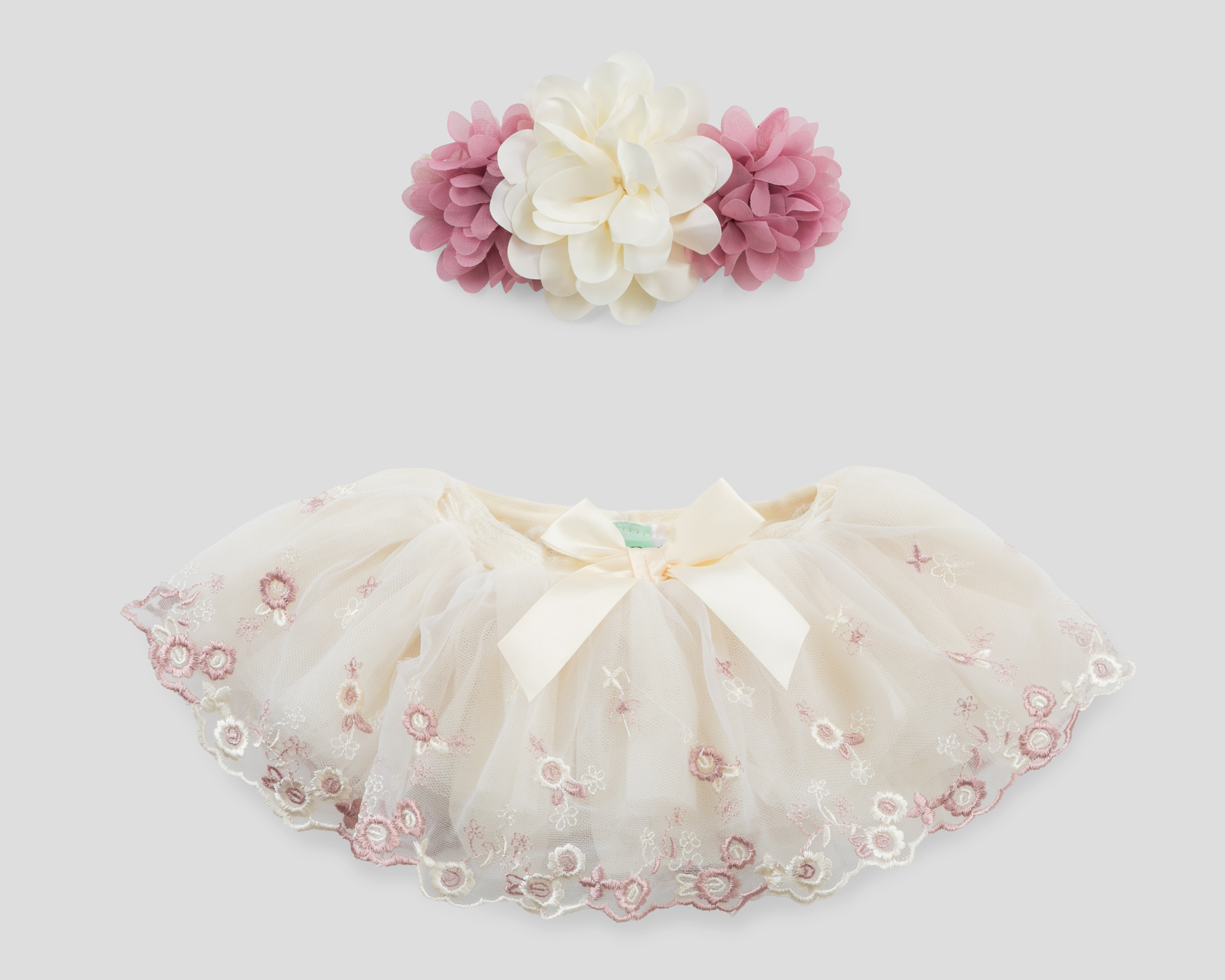 Tutú para Bebé Niña Baby Colors con Tiara de Flores