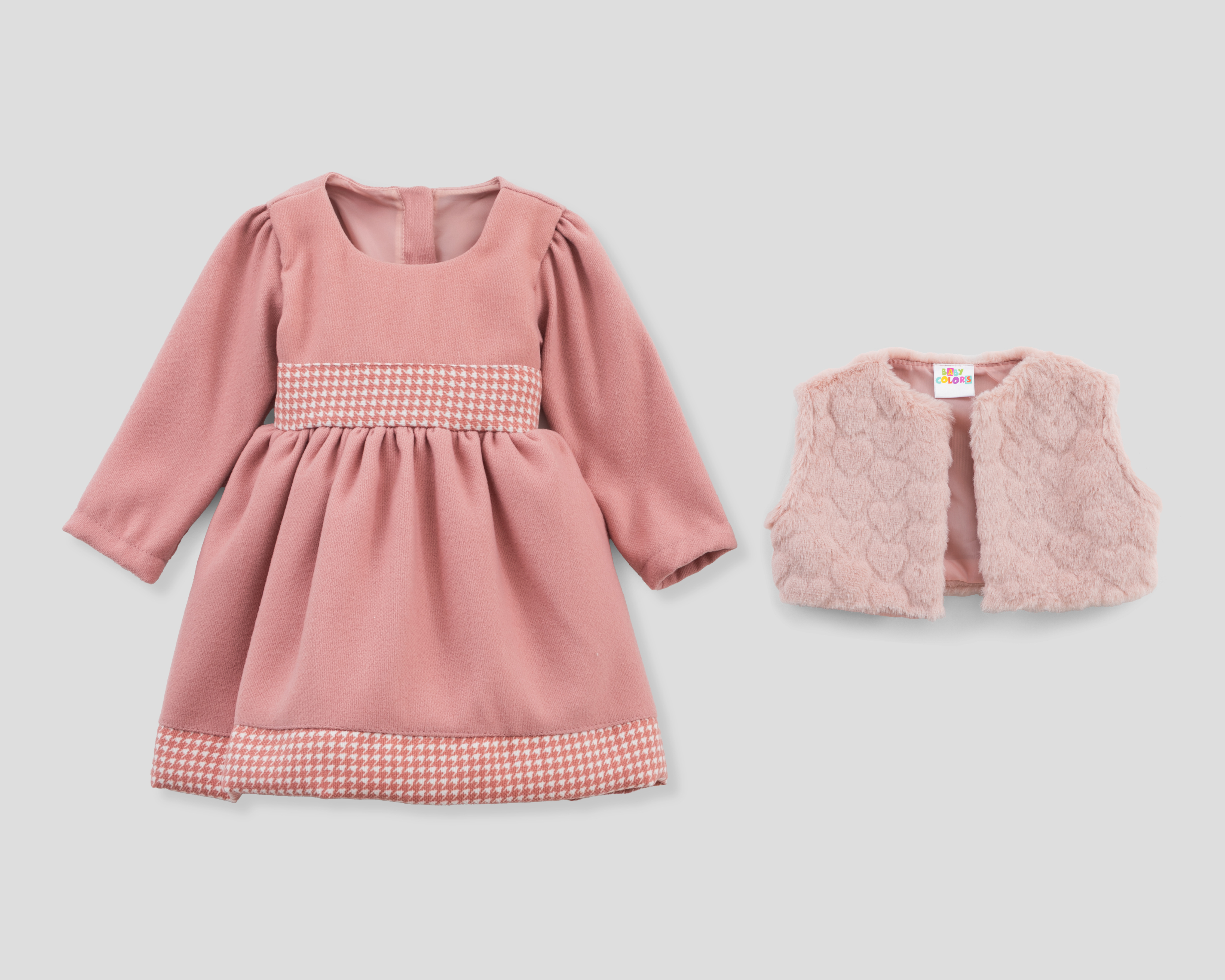 Vestido y Chaleco Baby Colors para Bebé Niña