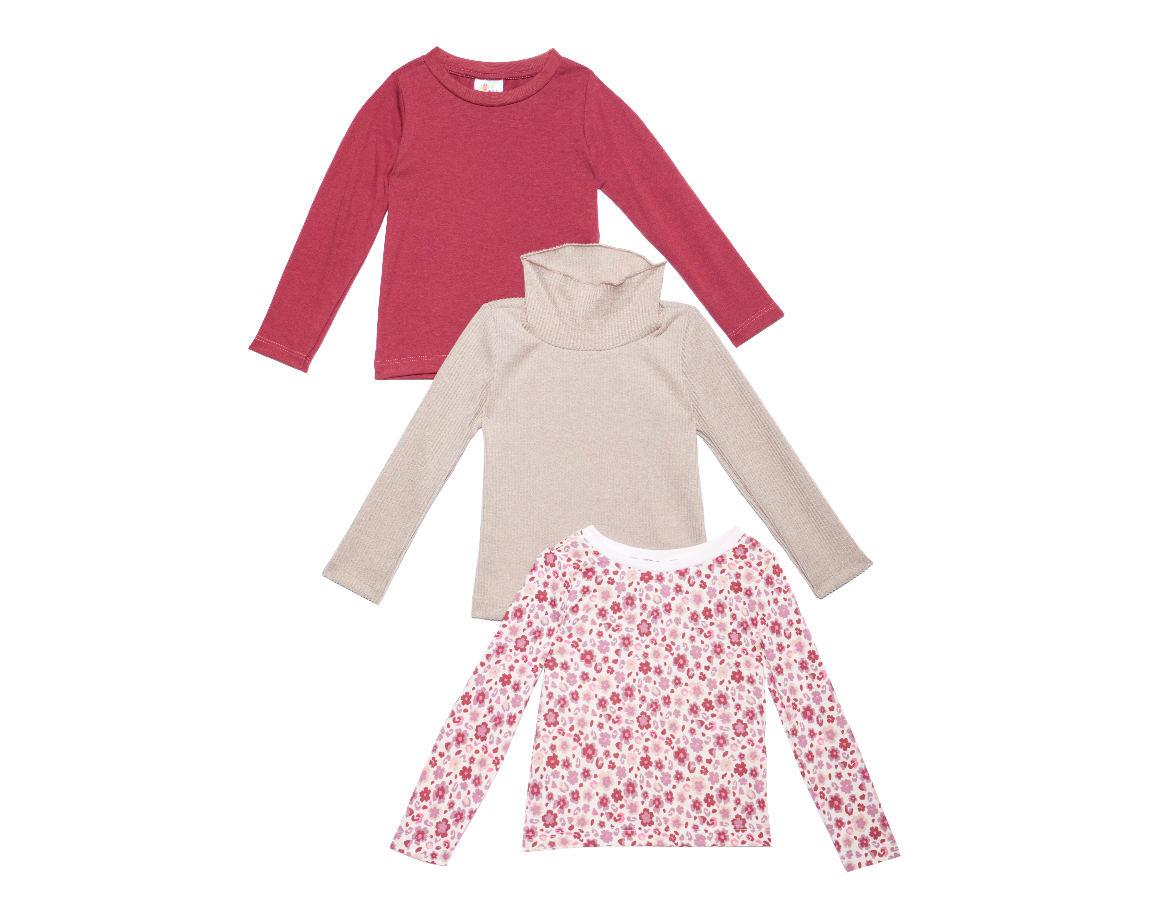 Playera para Bebé Niña Baby Colors Manga Larga 3 Piezas
