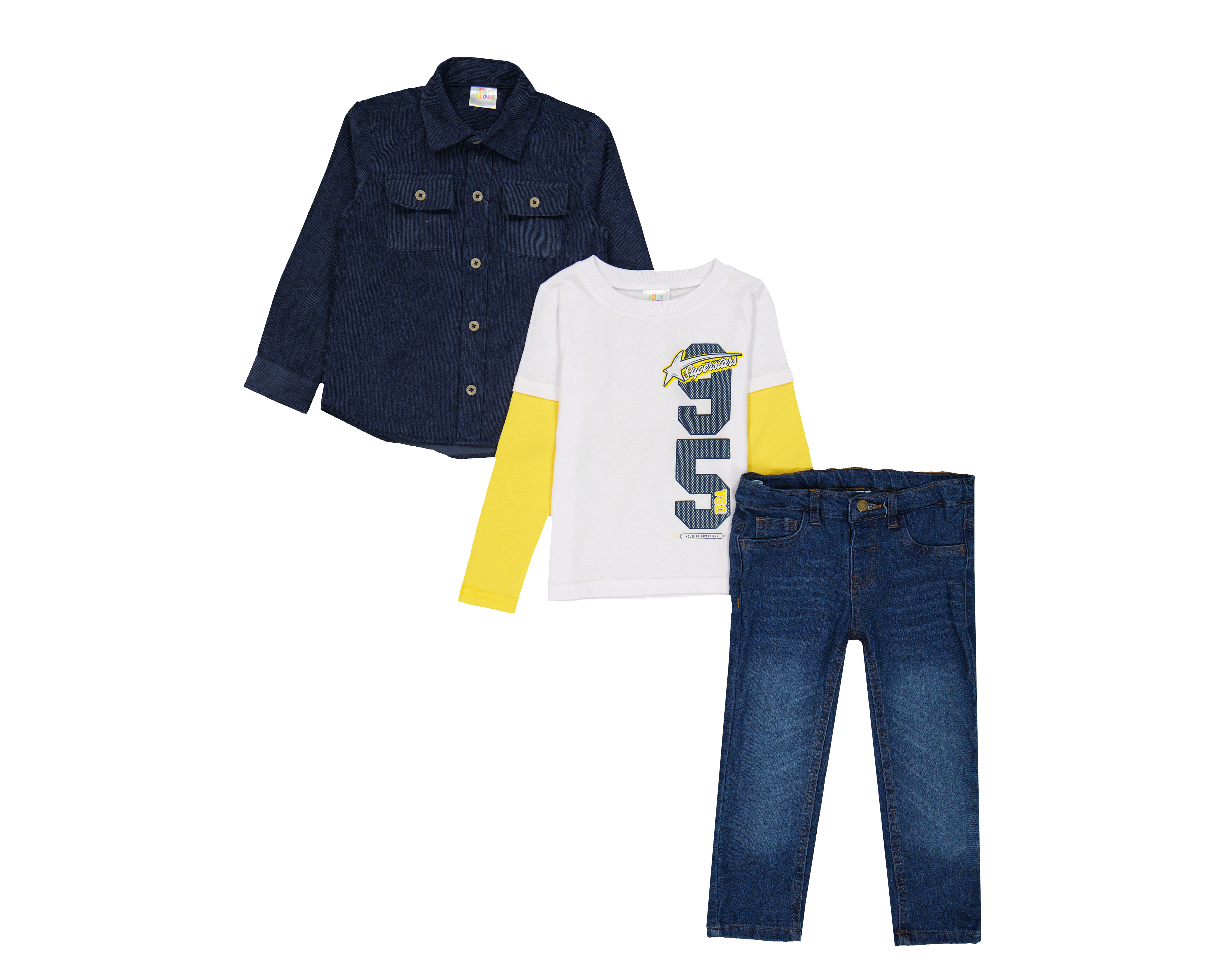 Foto 2 pulgar | Foto 1 | Conjunto para Bebé Niño Baby Colors 3 Piezas