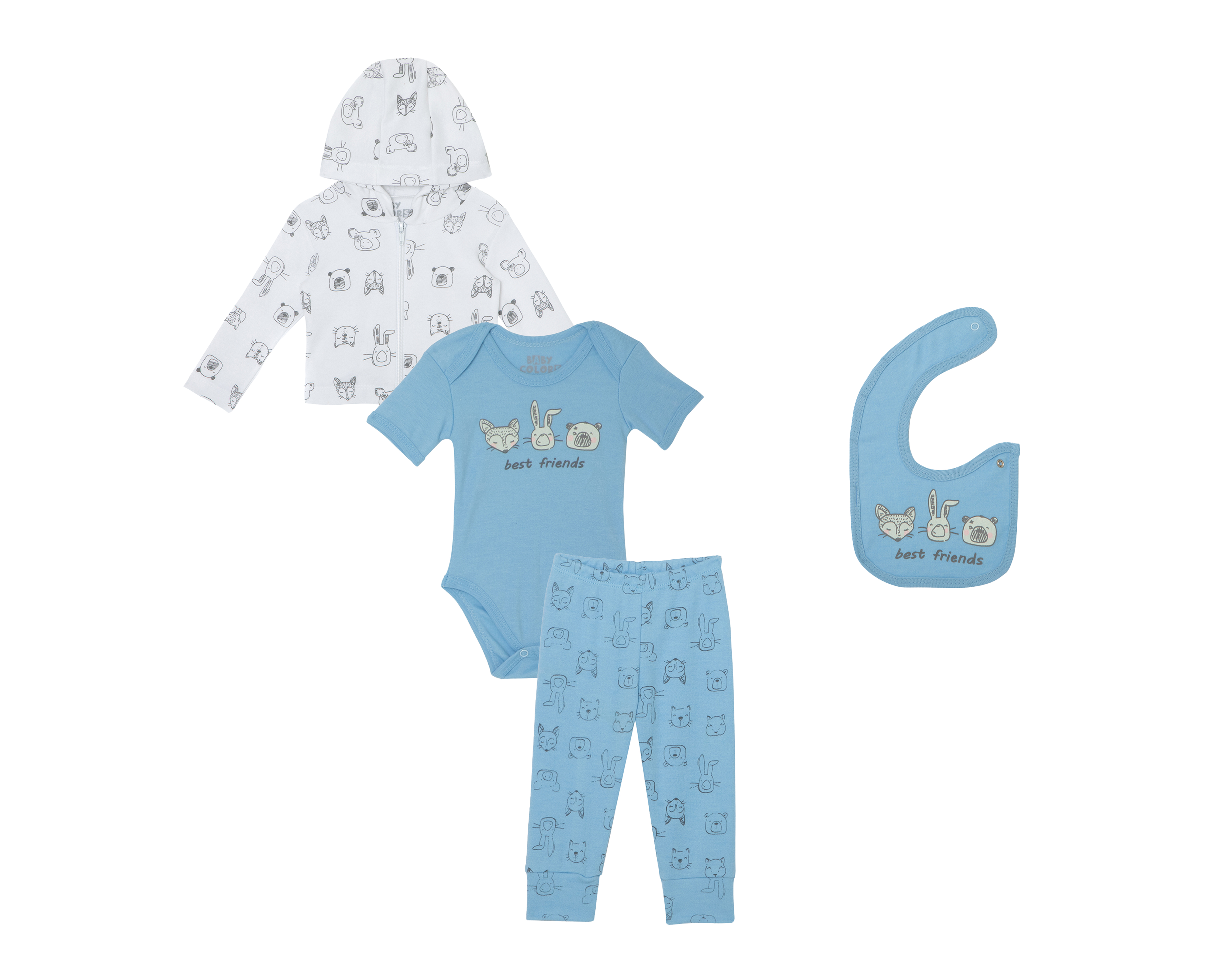 Foto 1 | Foto 1 | Conjunto para Bebé Niño Baby Colors 4 Piezas