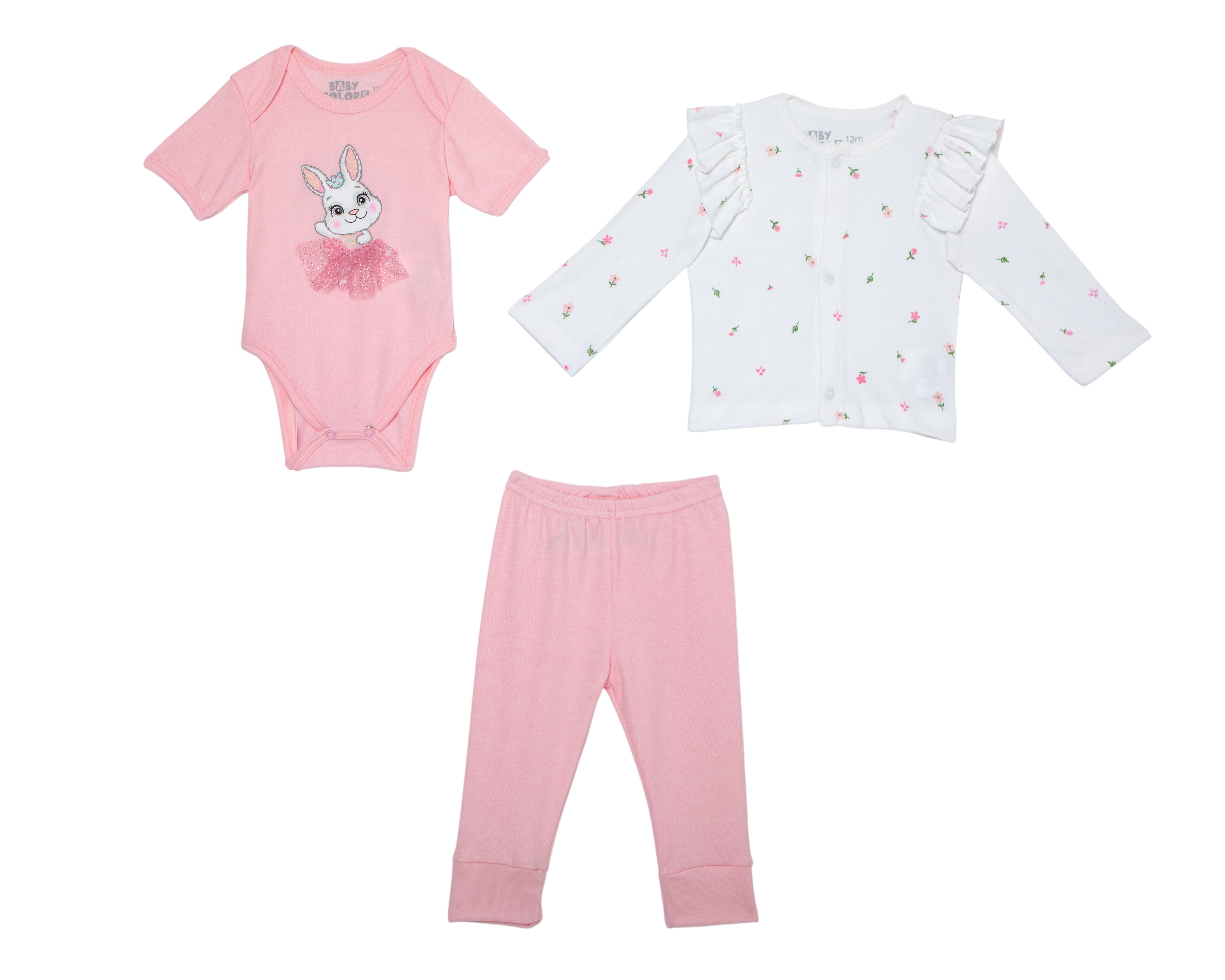 Conjunto para Bebé Niña Baby Colors 3 Piezas