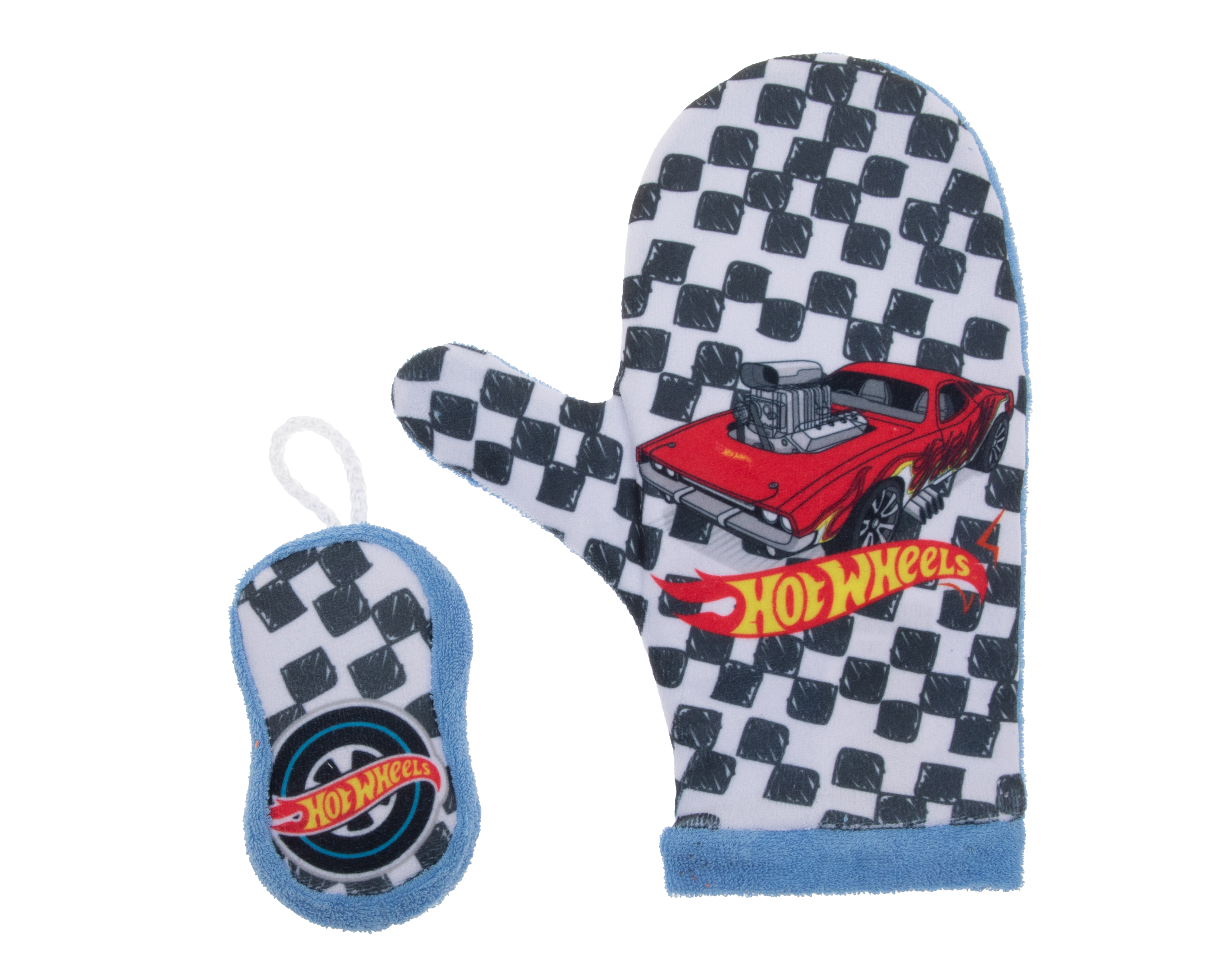 Foto 1 | Foto 1 | Guante y Esponja de Baño para Bebé Hot Wheels 2 Piezas